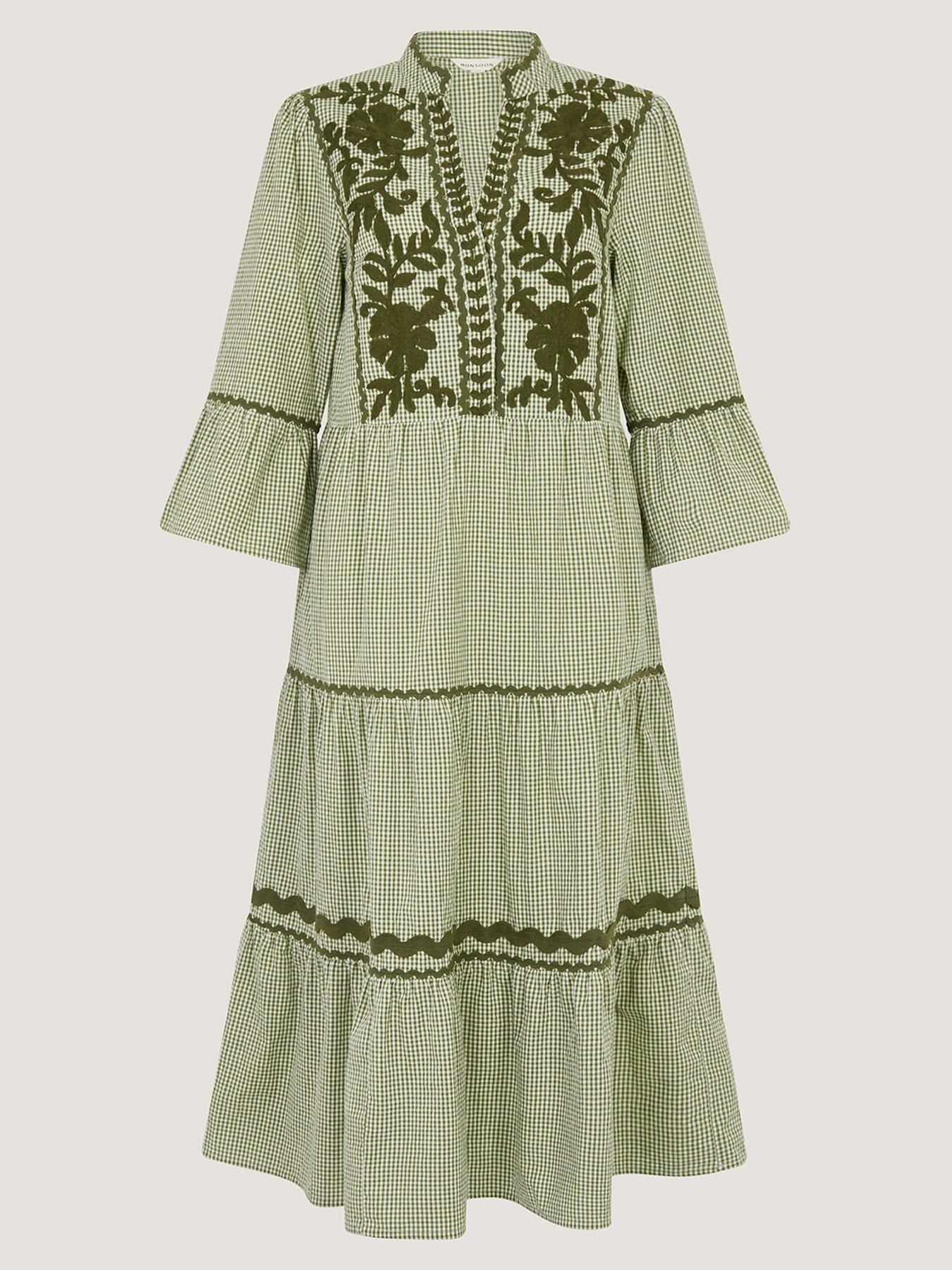  image of monsoon-gaia-gingham-dress