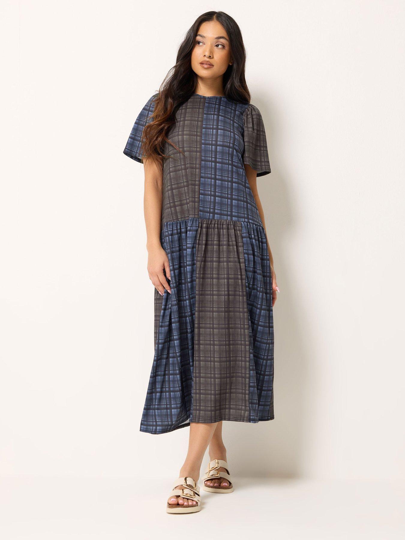PixieGirl Petite Check Midaxi Dress