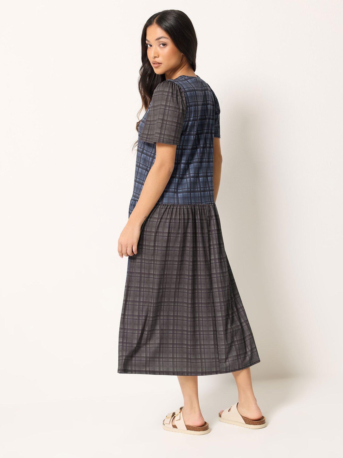 Image 2 of 5 of PixieGirl Petite Check Midaxi Dress