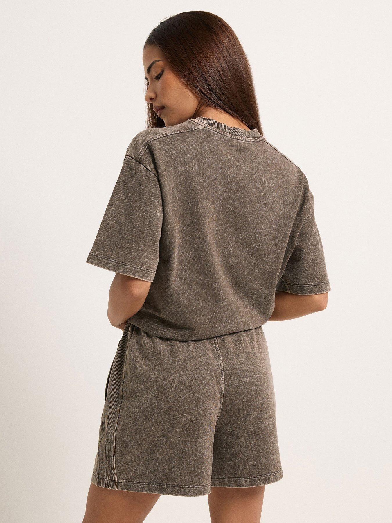 stillFront image of pixiegirl-petite-acid-wash-sweat-short-set