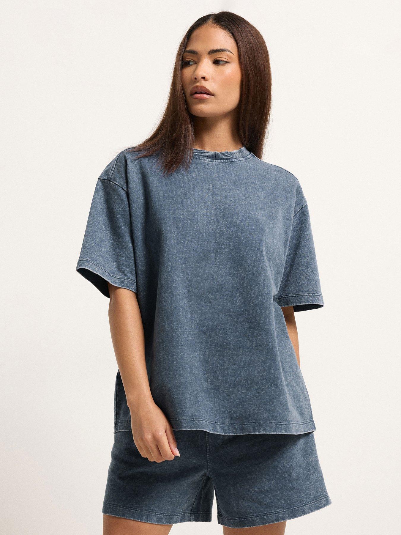 front image of pixiegirl-petite-acid-wash-short-set