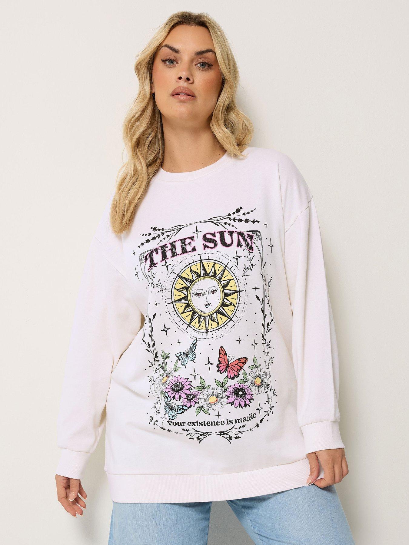Yours Curve Sun And Moon Print Sweatshirt