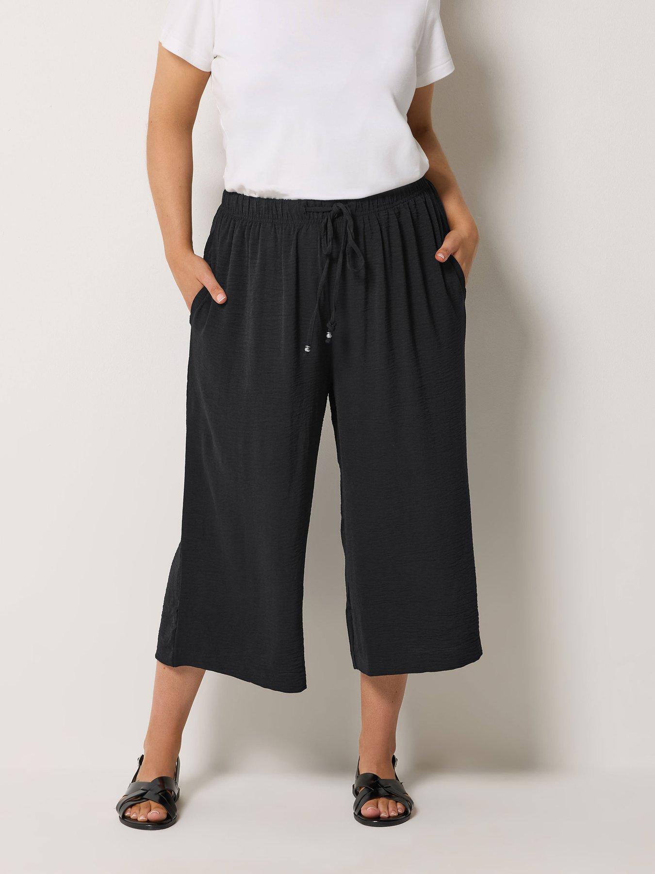  image of yours-curve-washed-twill-culotte-black