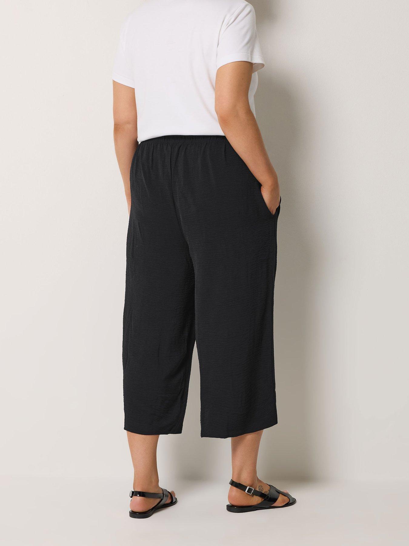  image of yours-curve-washed-twill-culotte-black