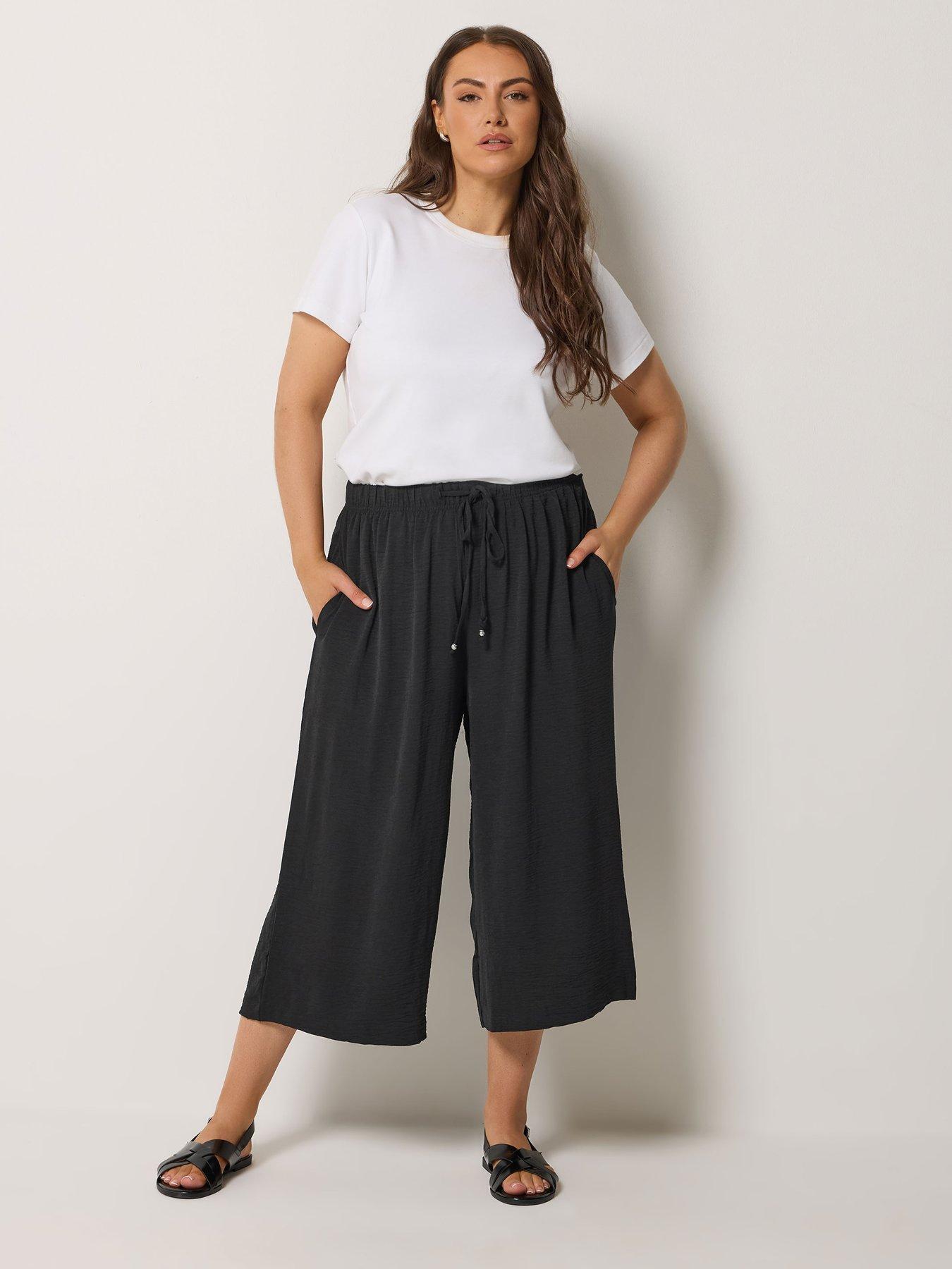  image of yours-curve-washed-twill-culotte-black