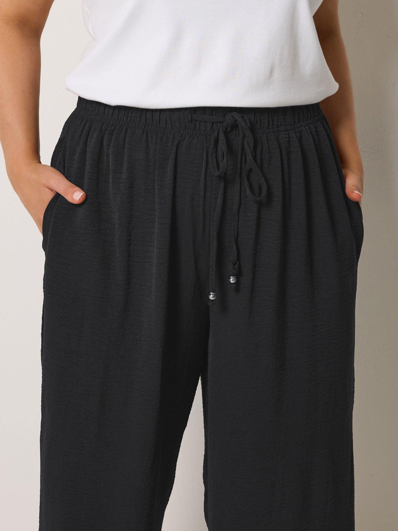  image of yours-curve-washed-twill-culotte-black