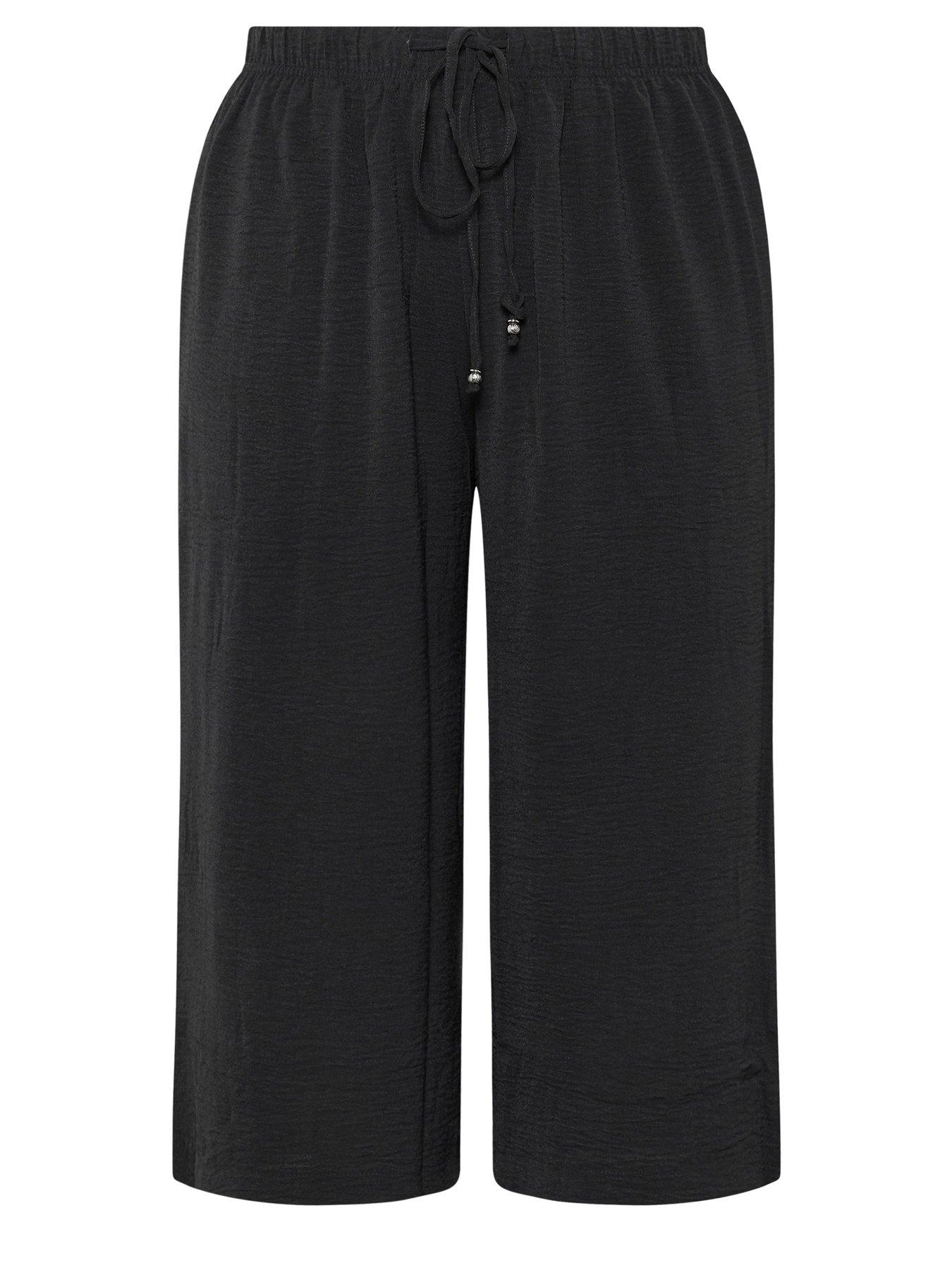  image of yours-curve-washed-twill-culotte-black