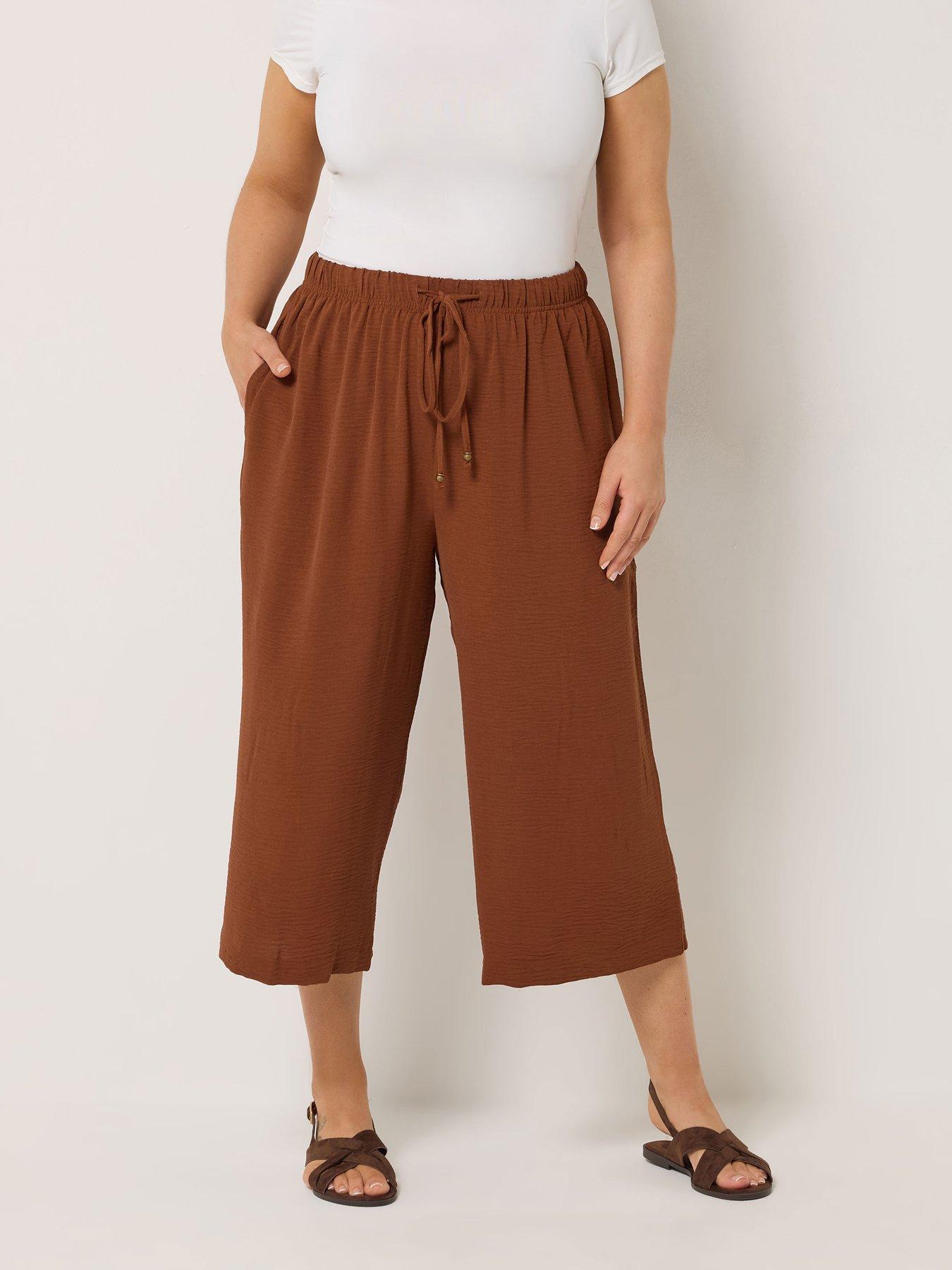 front image of yours-curve-washed-twill-culotte