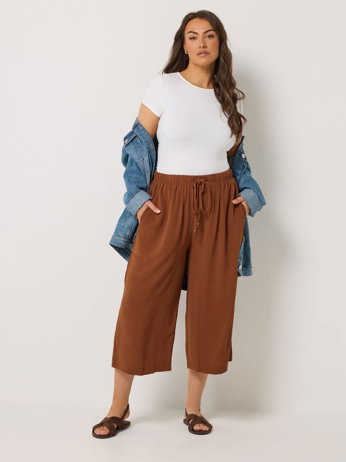 back image of yours-curve-washed-twill-culotte
