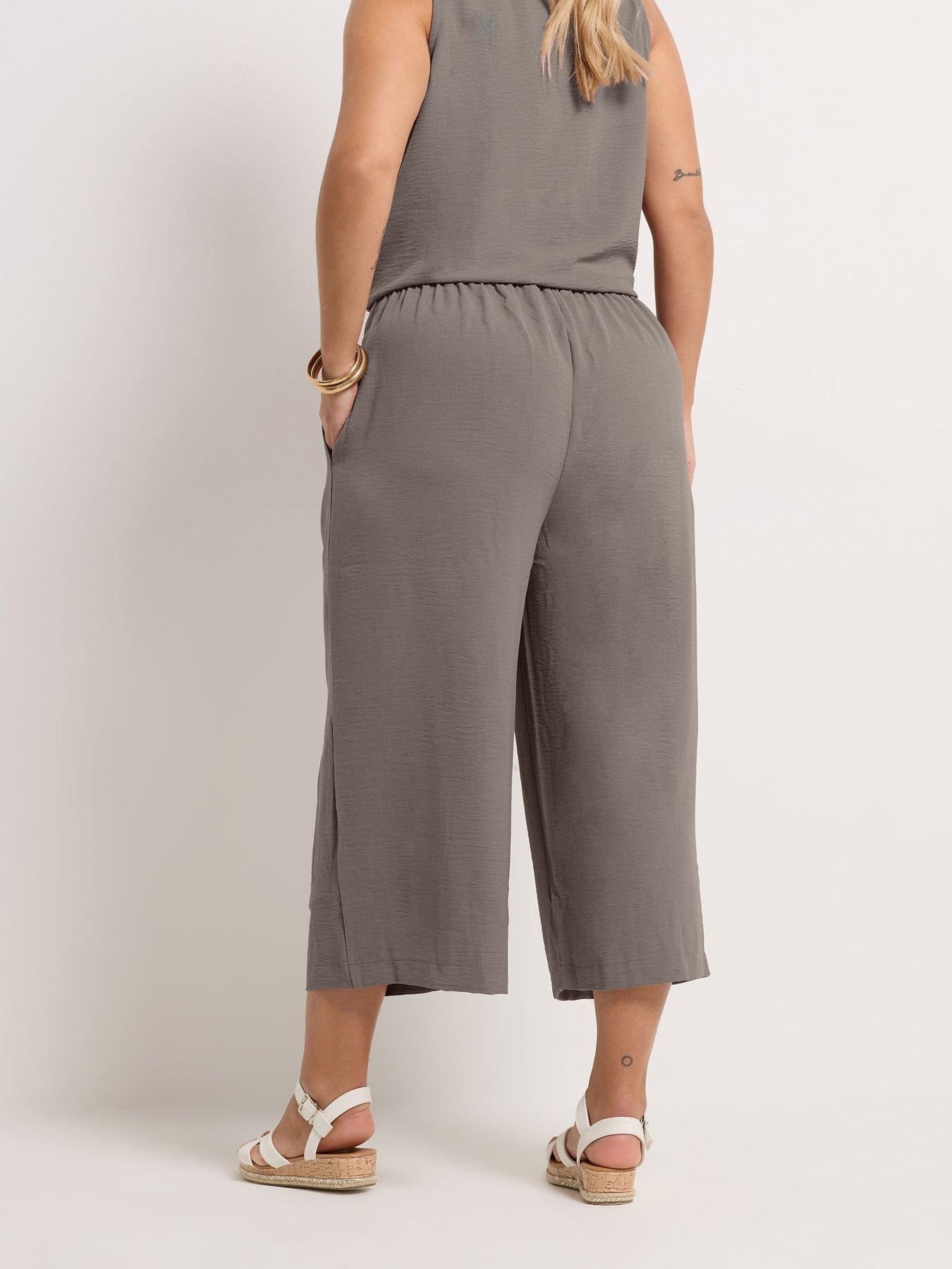 Image 2 of 4 of Yours Curve Washed Twill Culotte