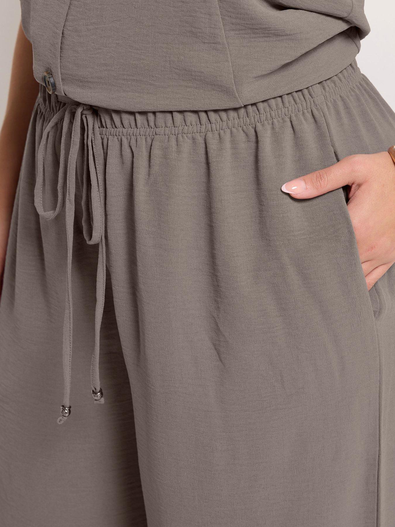 Image 4 of 4 of Yours Curve Washed Twill Culotte