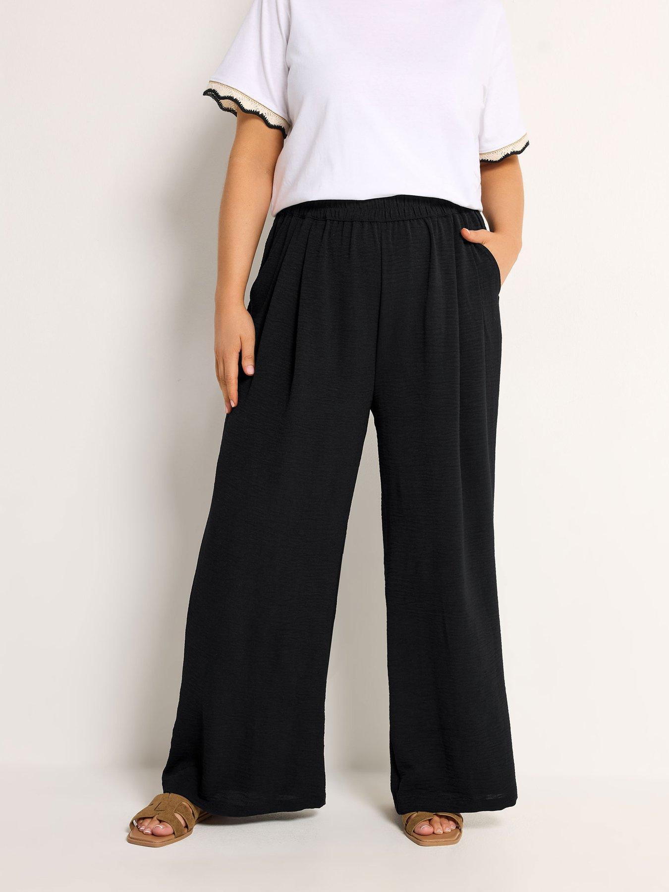 Yours Curve Washed Twill Formal Trouser - Black