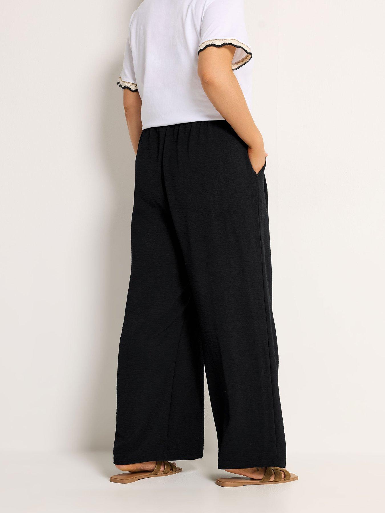 Image 2 of 5 of Yours Curve Washed Twill Formal Trouser - Black