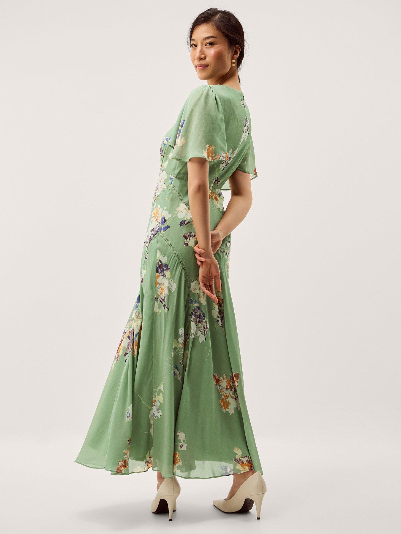  image of monsoon-amber-midaxi-dress-green