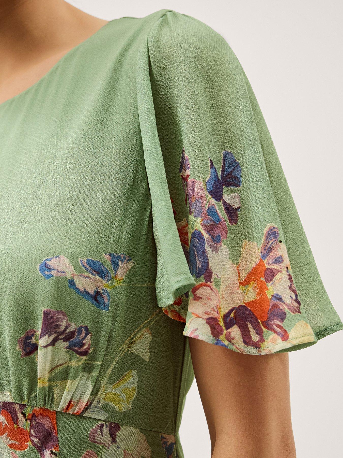  image of monsoon-amber-midaxi-dress-green