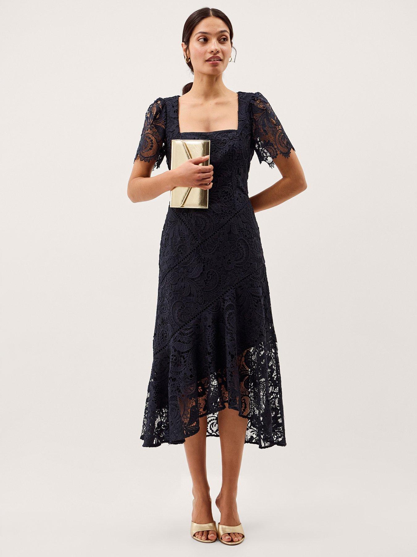 Monsoon Harper Lace Dress - Blue