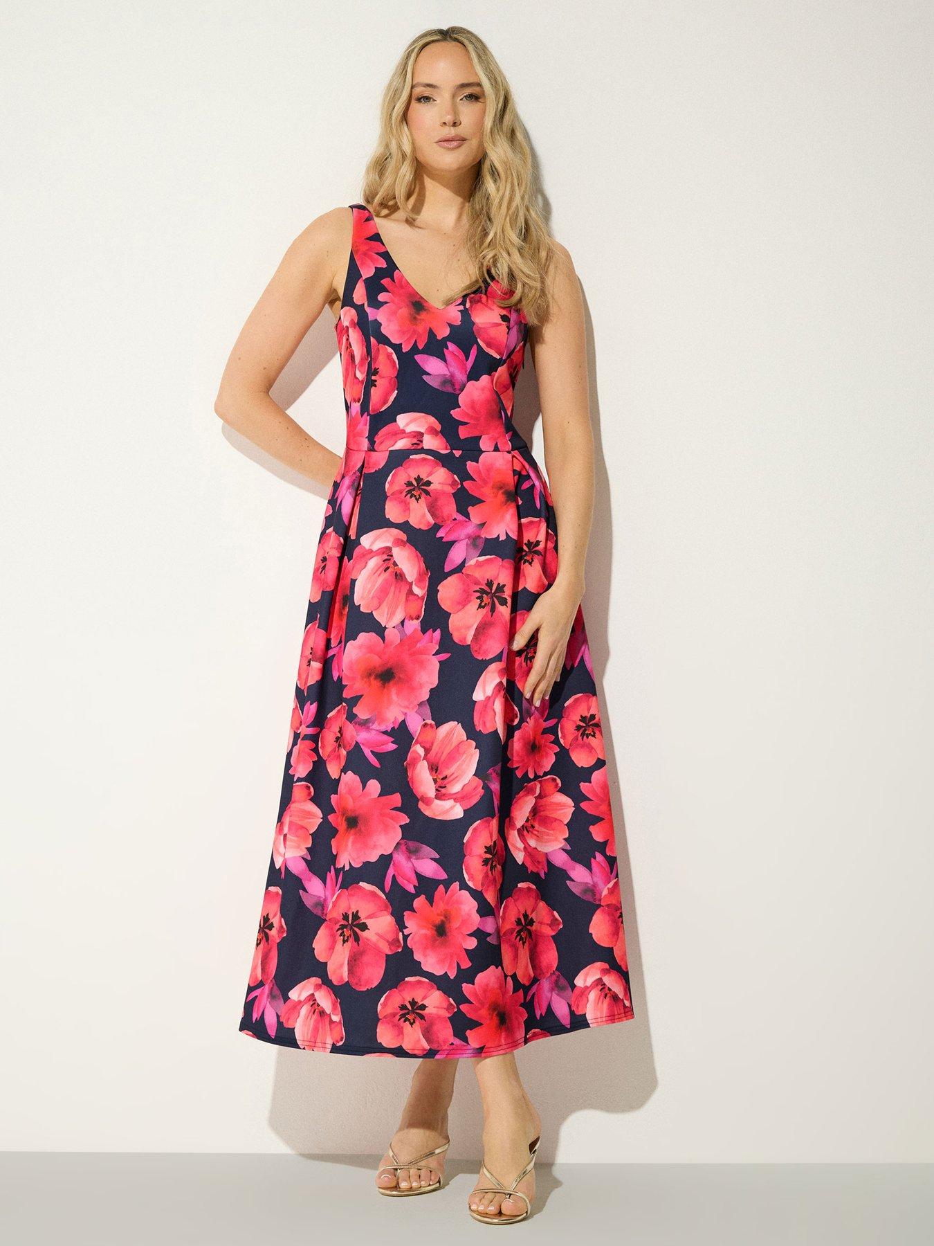 Long Tall Sally Poppy V-Neck Dress - Blue