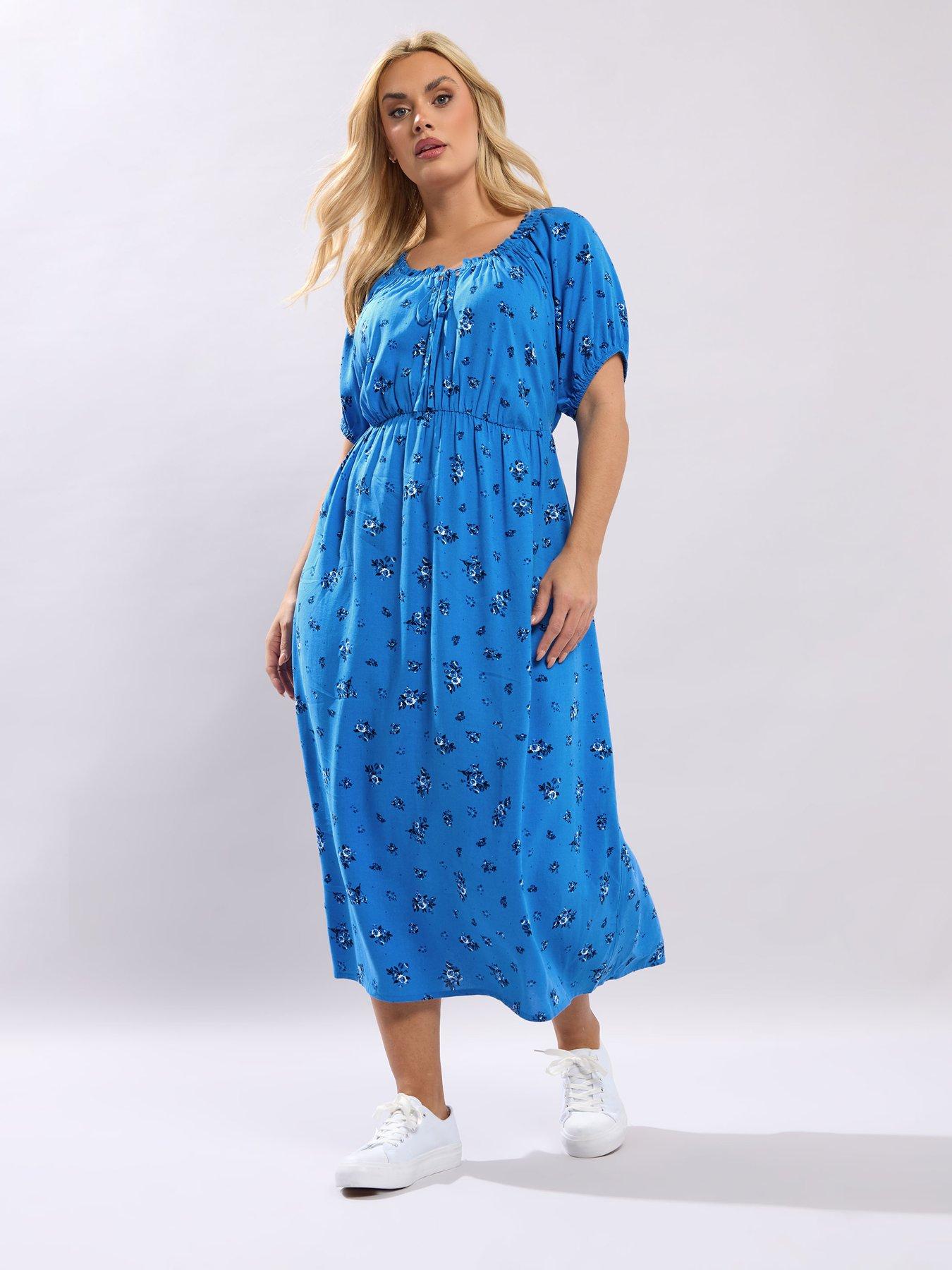Yours Curve Ditsy Print Gypsy Midaxi Dress