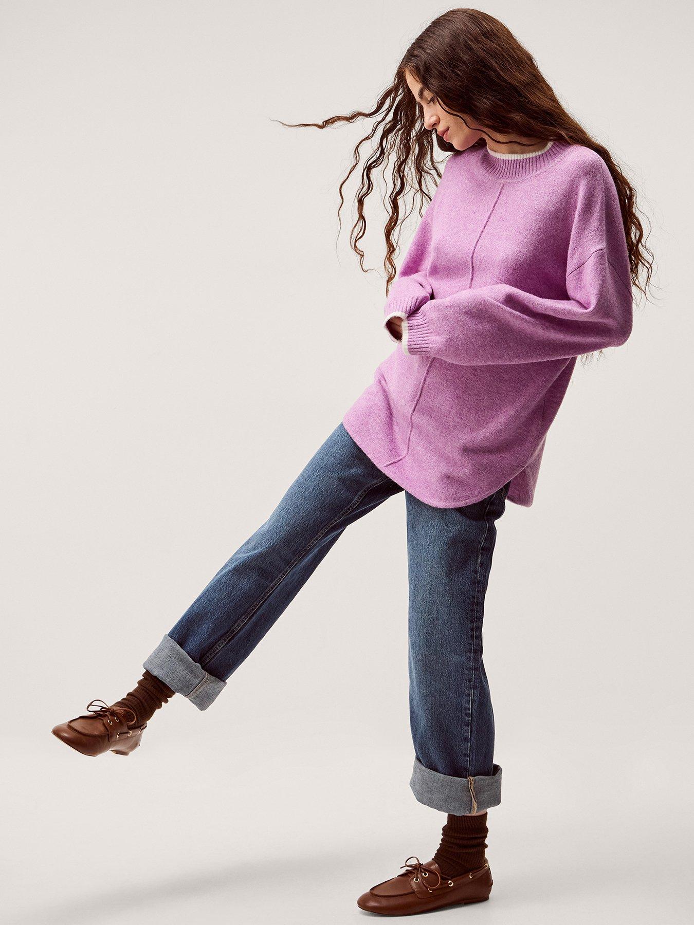  image of monsoon-tori-tipped-jumper-purple