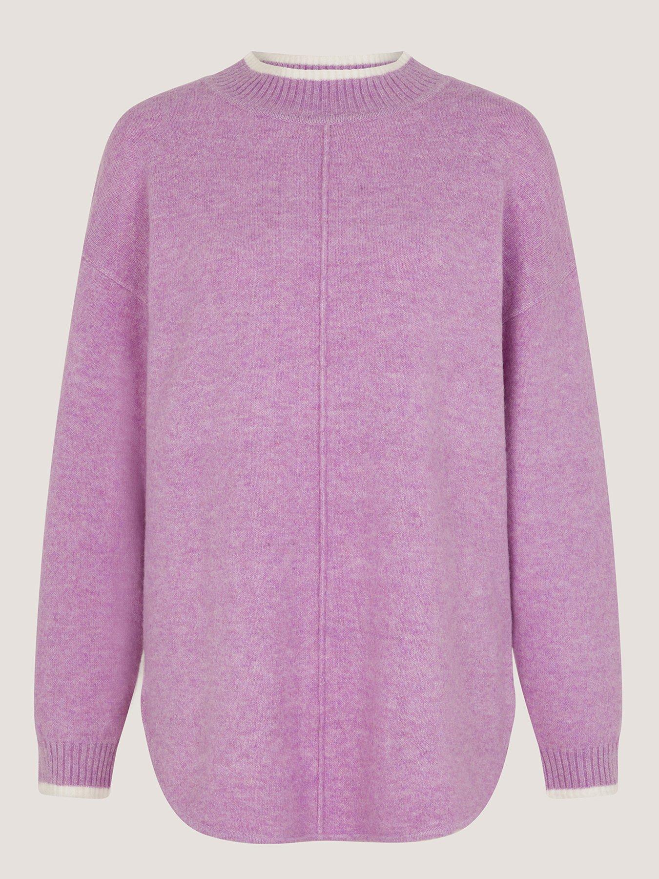 image of monsoon-tori-tipped-jumper-purple