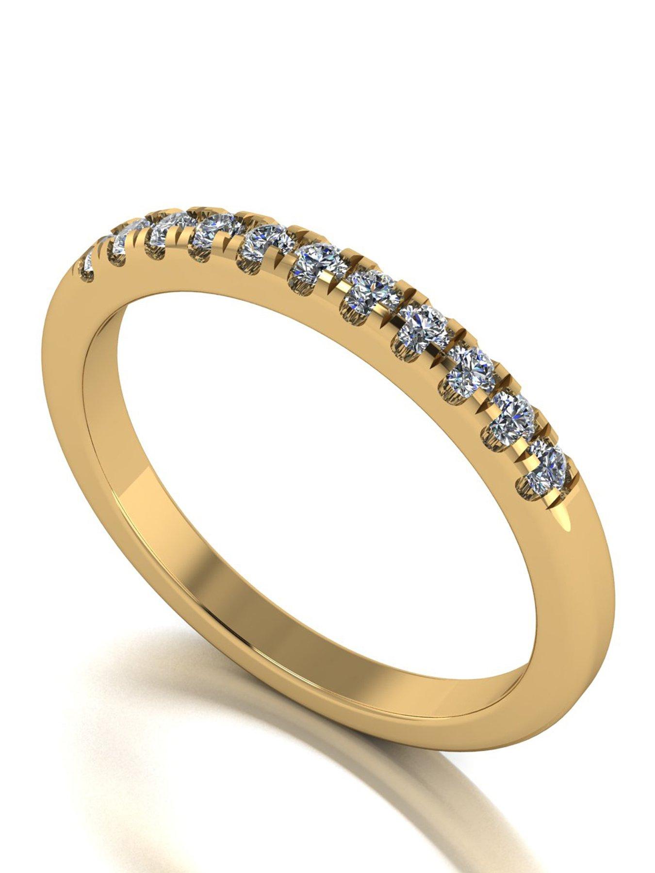 Moissanite Starlight 9ct Gold 0.25ct total Moissanite Band Ring