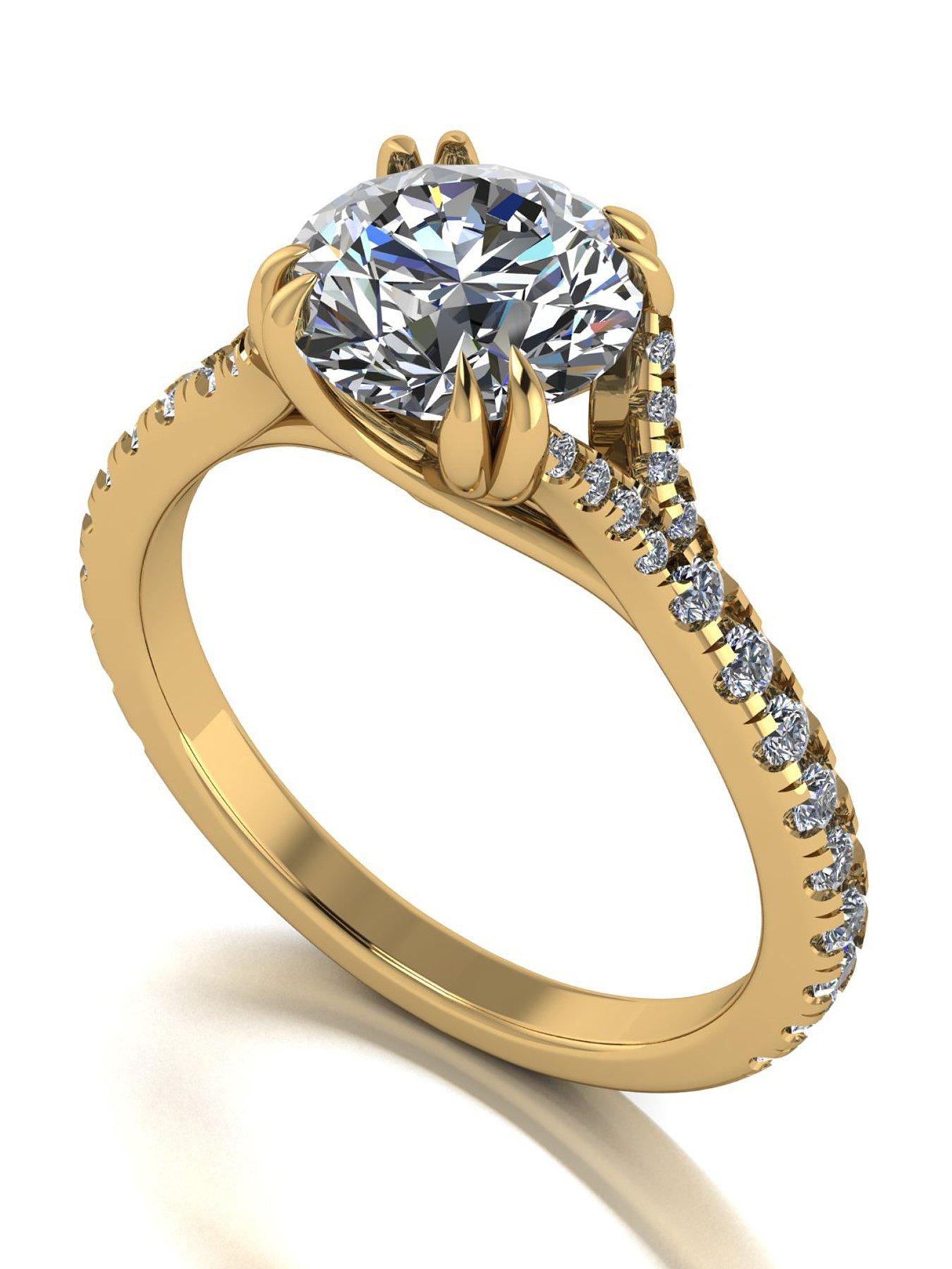 Moissanite 9ct Gold Lady Lynsey 2.30ct total Moissanite Solitaire Ring