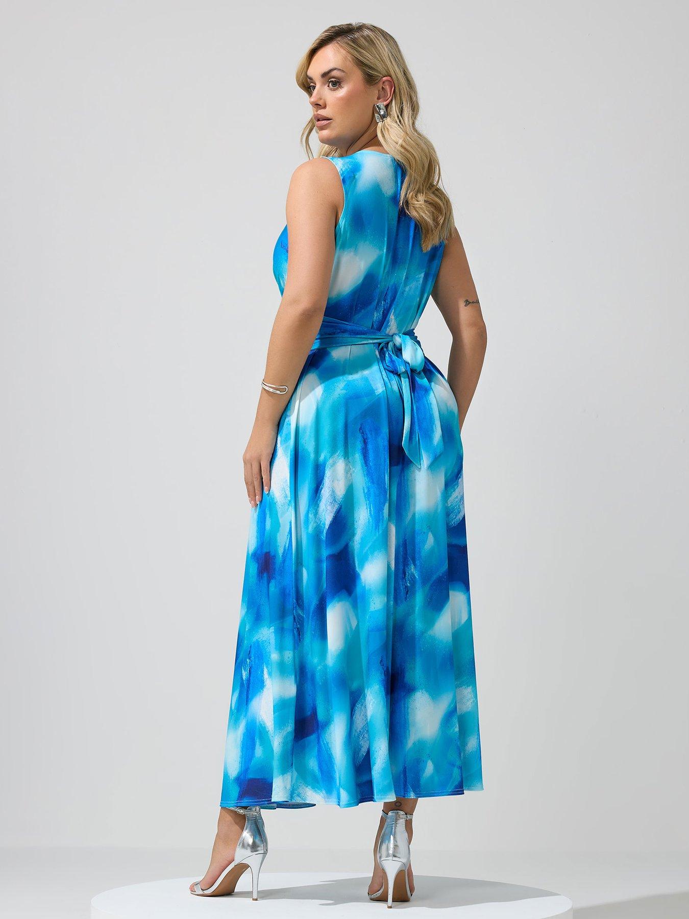Image 2 of 5 of Yours Curve Abstract Knot Dress - Blue