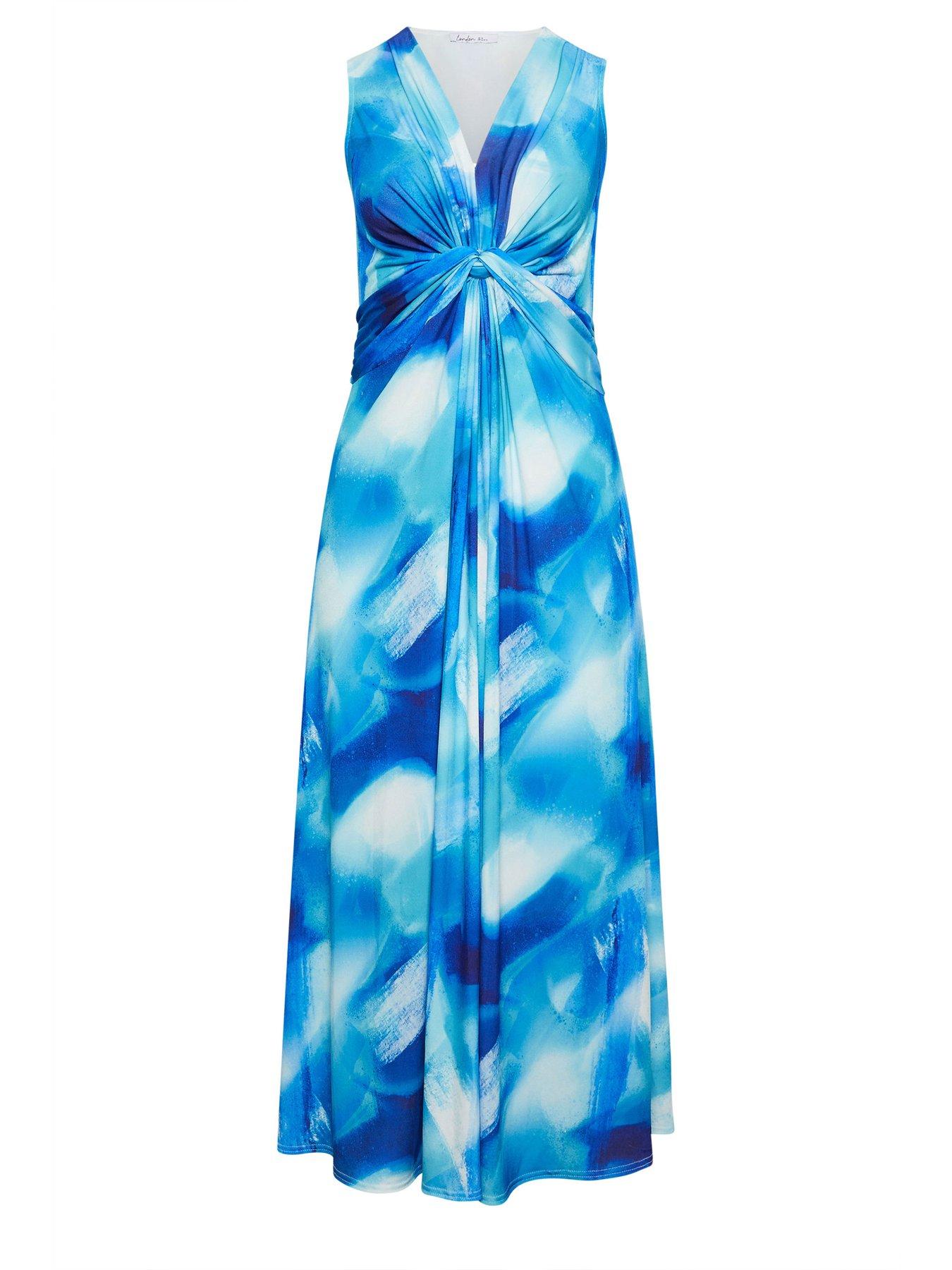Image 5 of 5 of Yours Curve Abstract Knot Dress - Blue