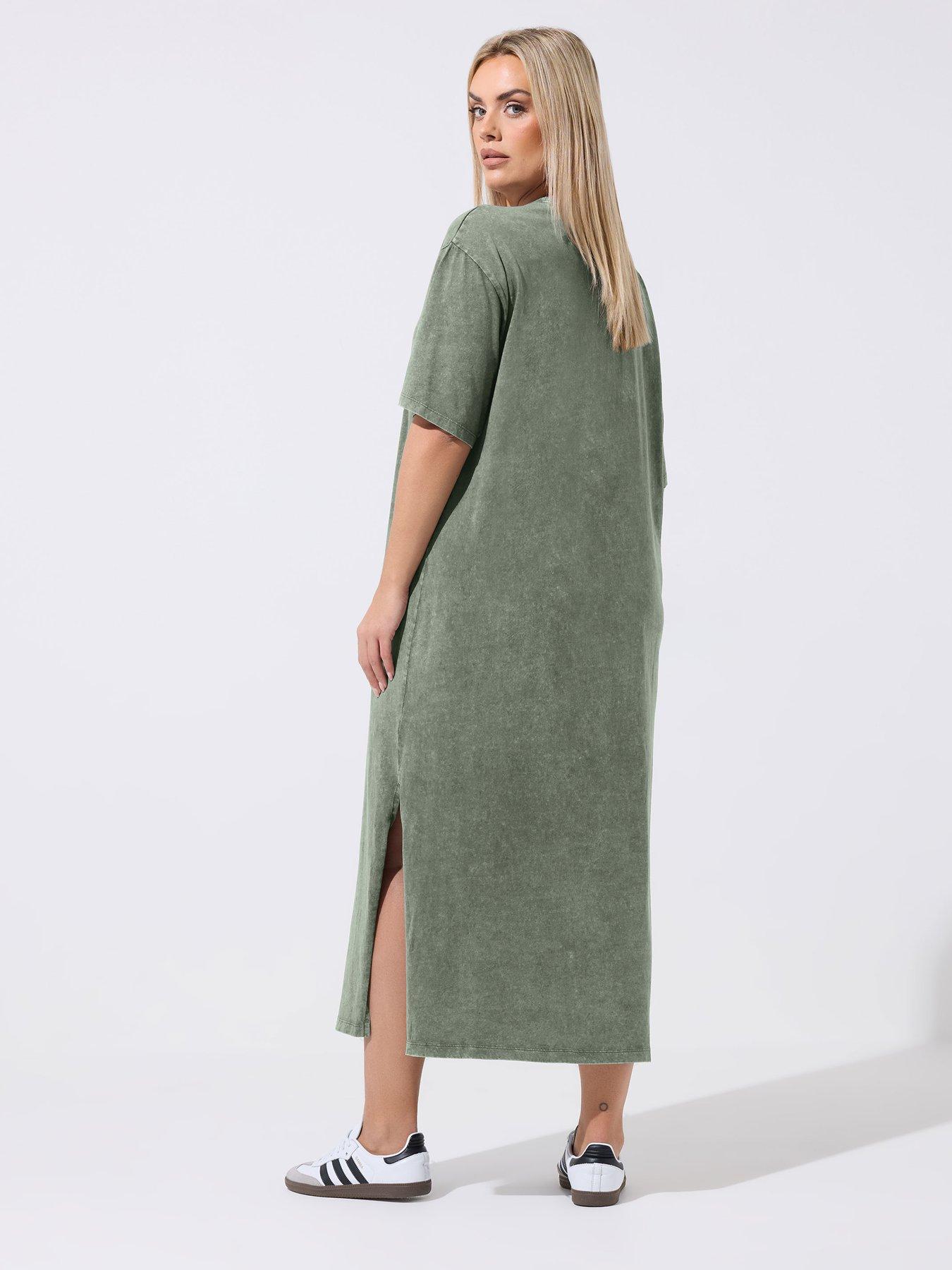 Image 2 of 5 of Yours Curve Acid Wash Mystic Dress - Grey