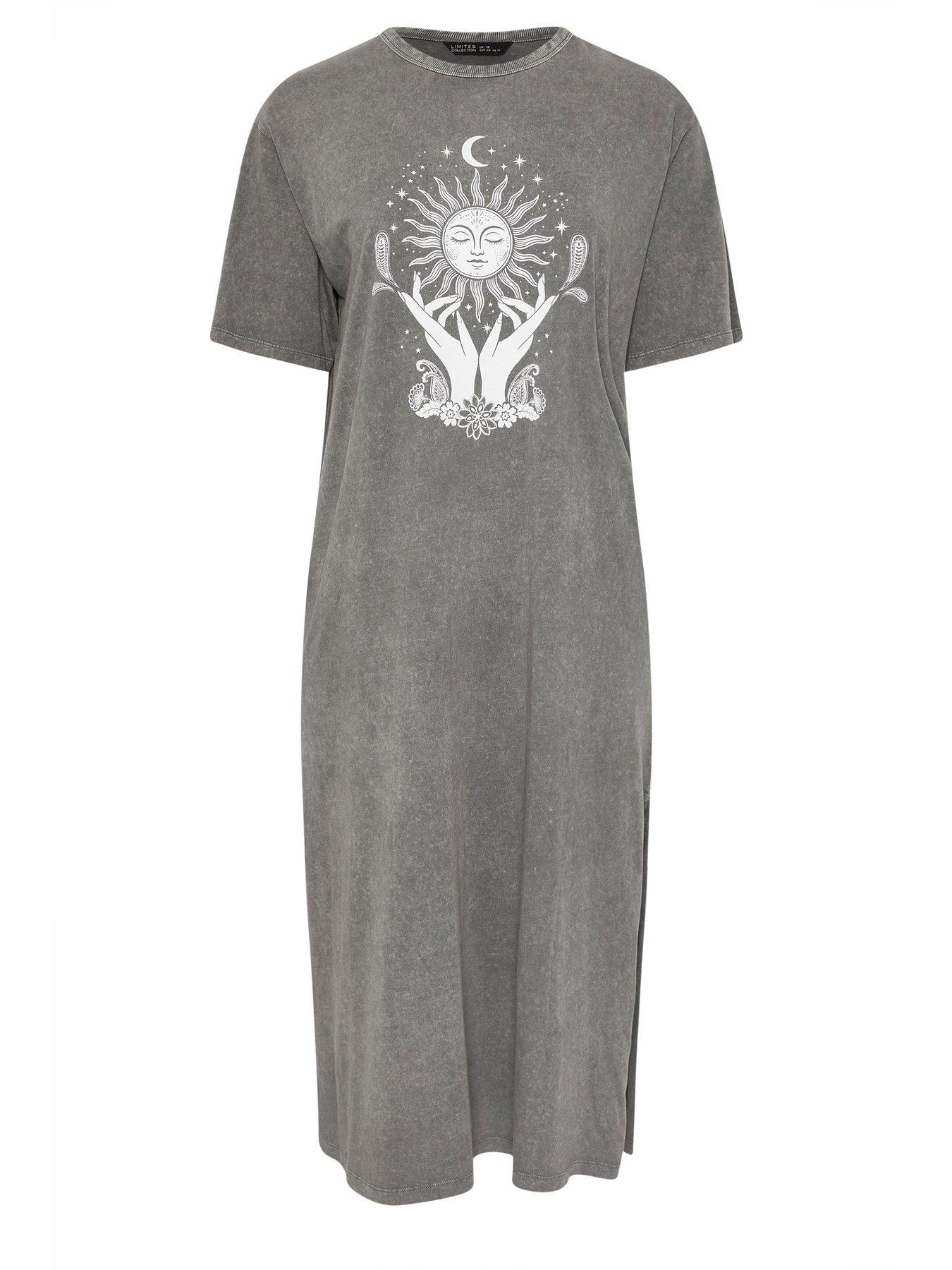 Image 5 of 5 of Yours Curve Acid Wash Mystic Dress - Grey
