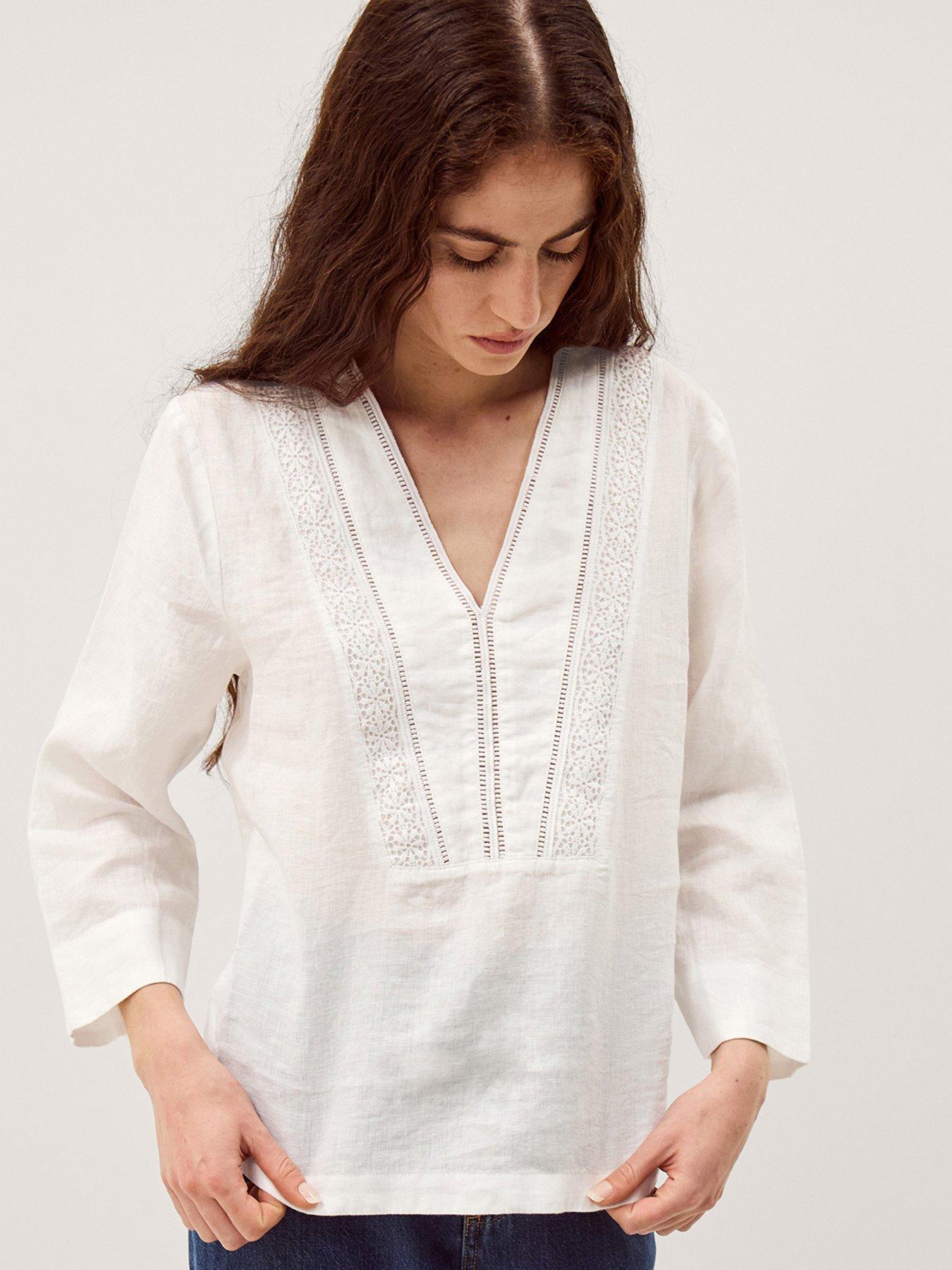 Monsoon Jayla Lace Linen Top