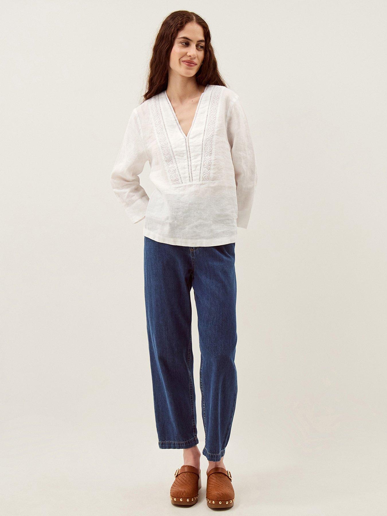 Image 3 of 3 of Monsoon Jayla Lace Linen Top