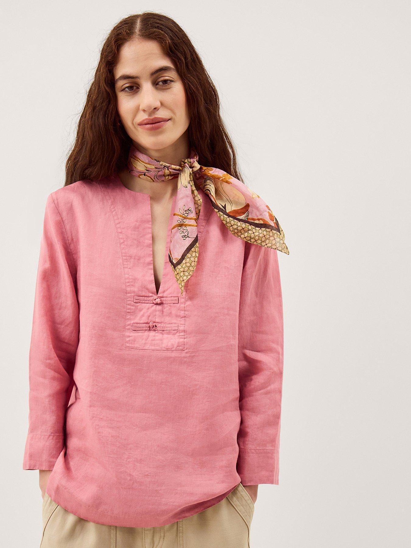 front image of monsoon-alexis-linen-tee