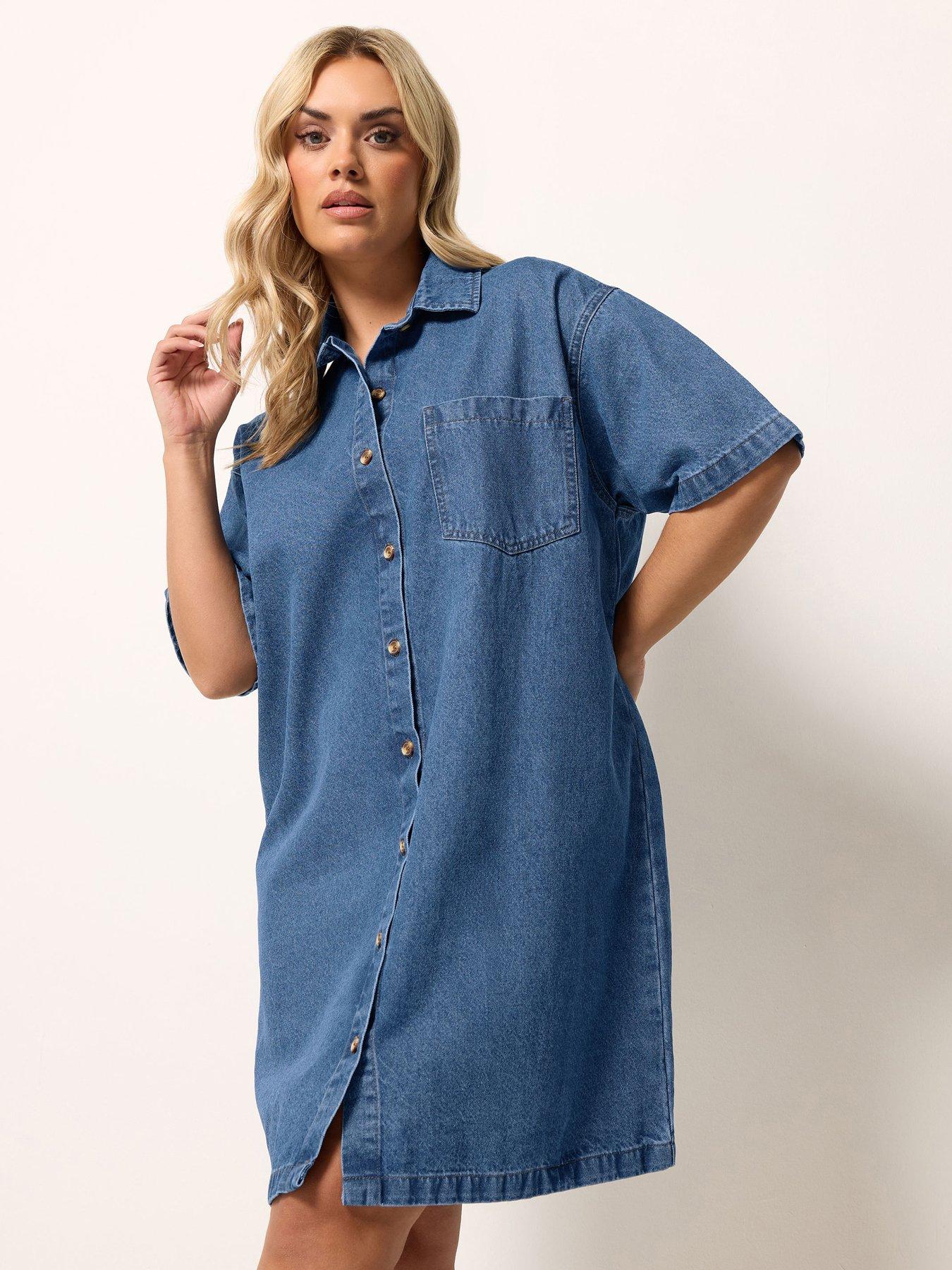 yours-curve-denim-shirt-dress-blue