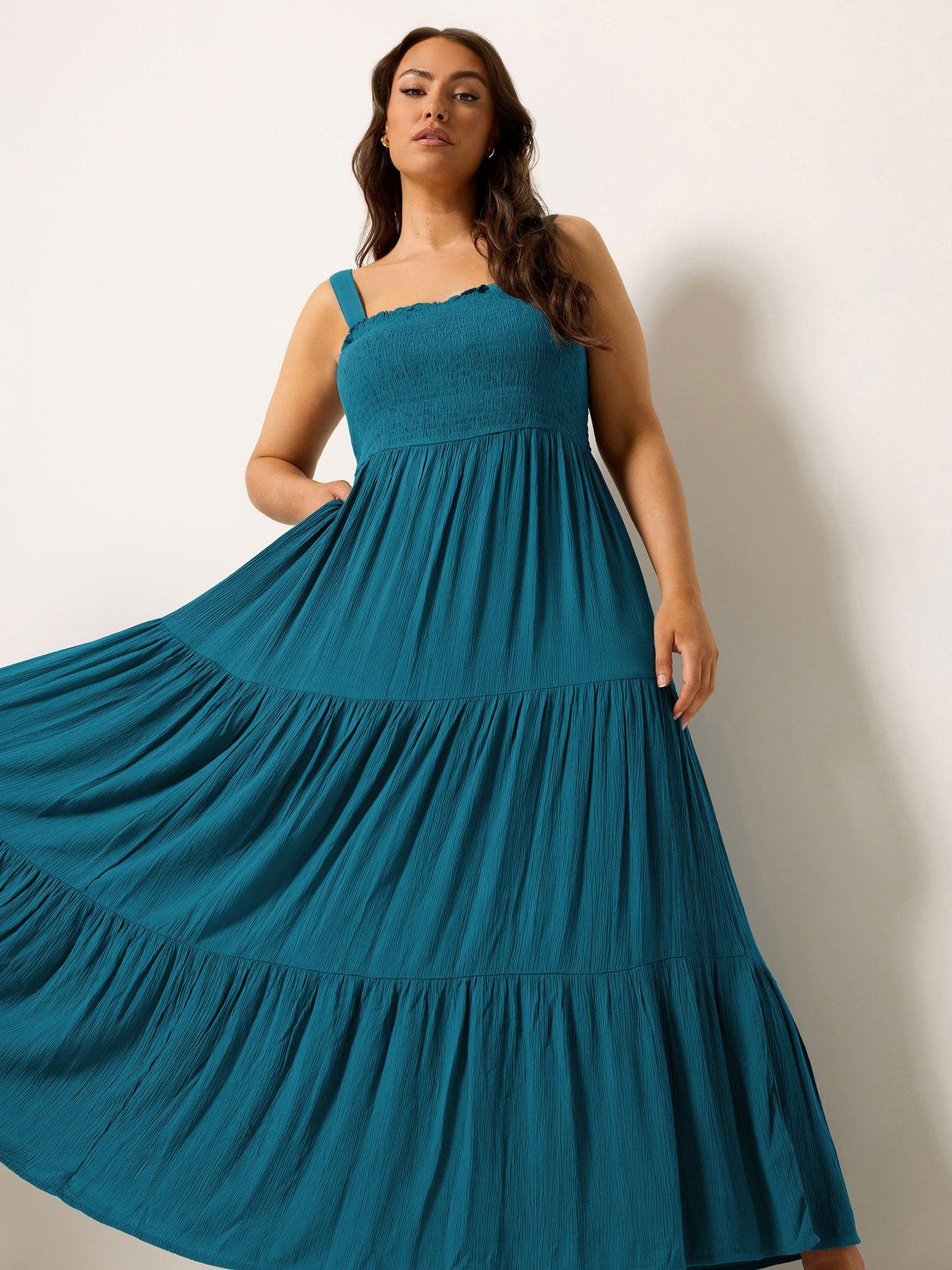 Yours Curve Shirred Strappy Maxi Dress