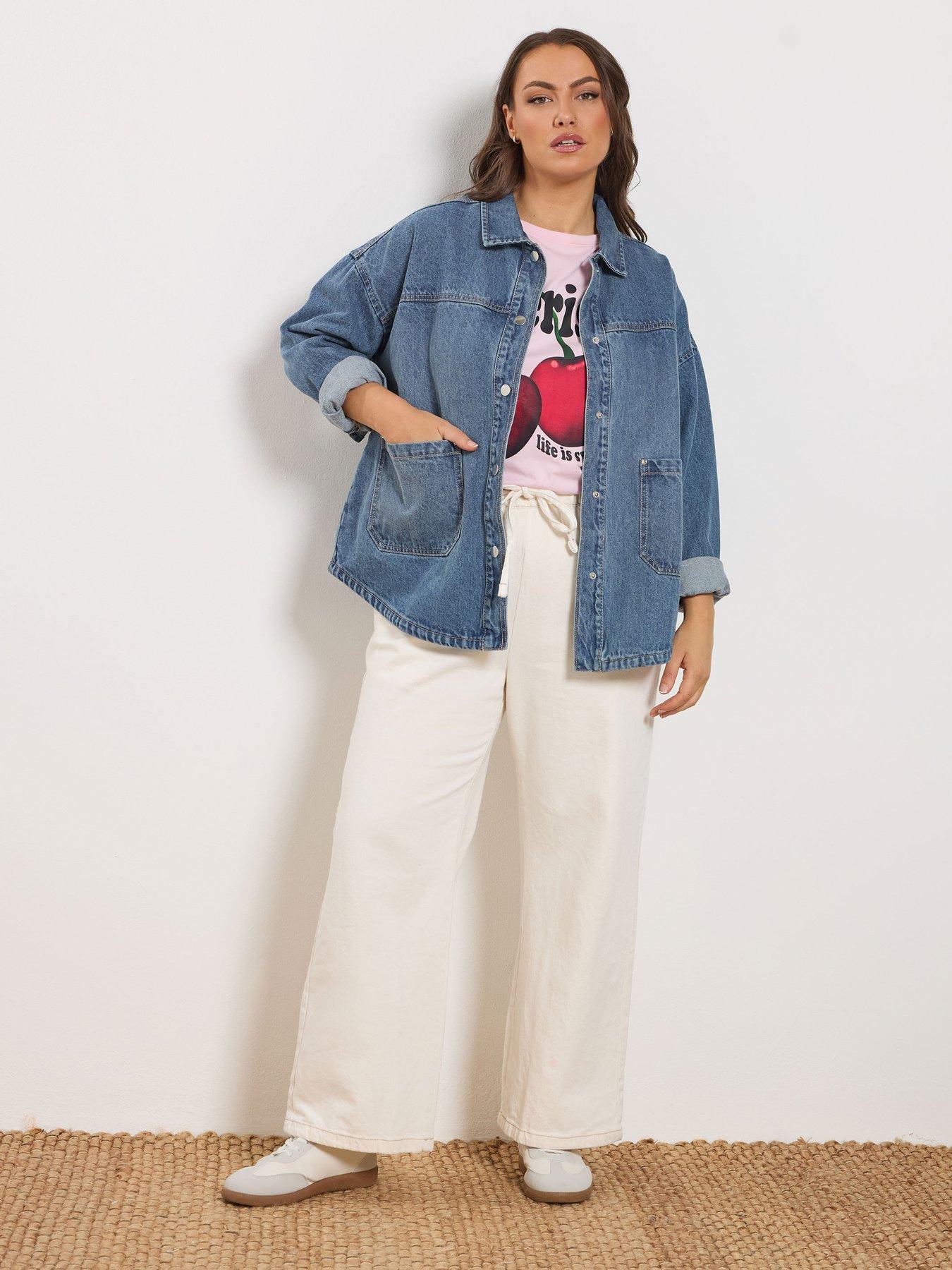  image of yours-curve-denim-washed-shacket-blue