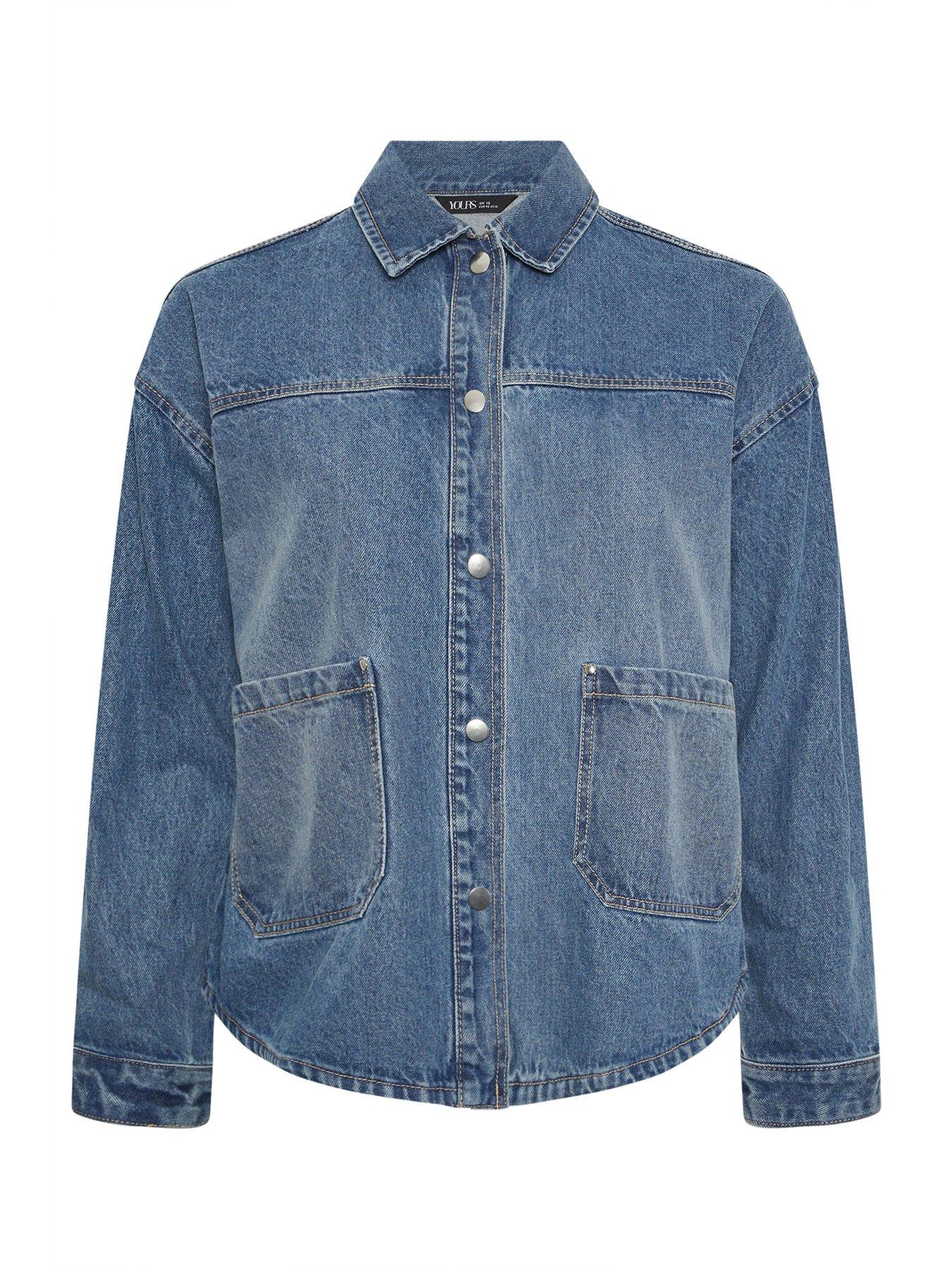  image of yours-curve-denim-washed-shacket-blue
