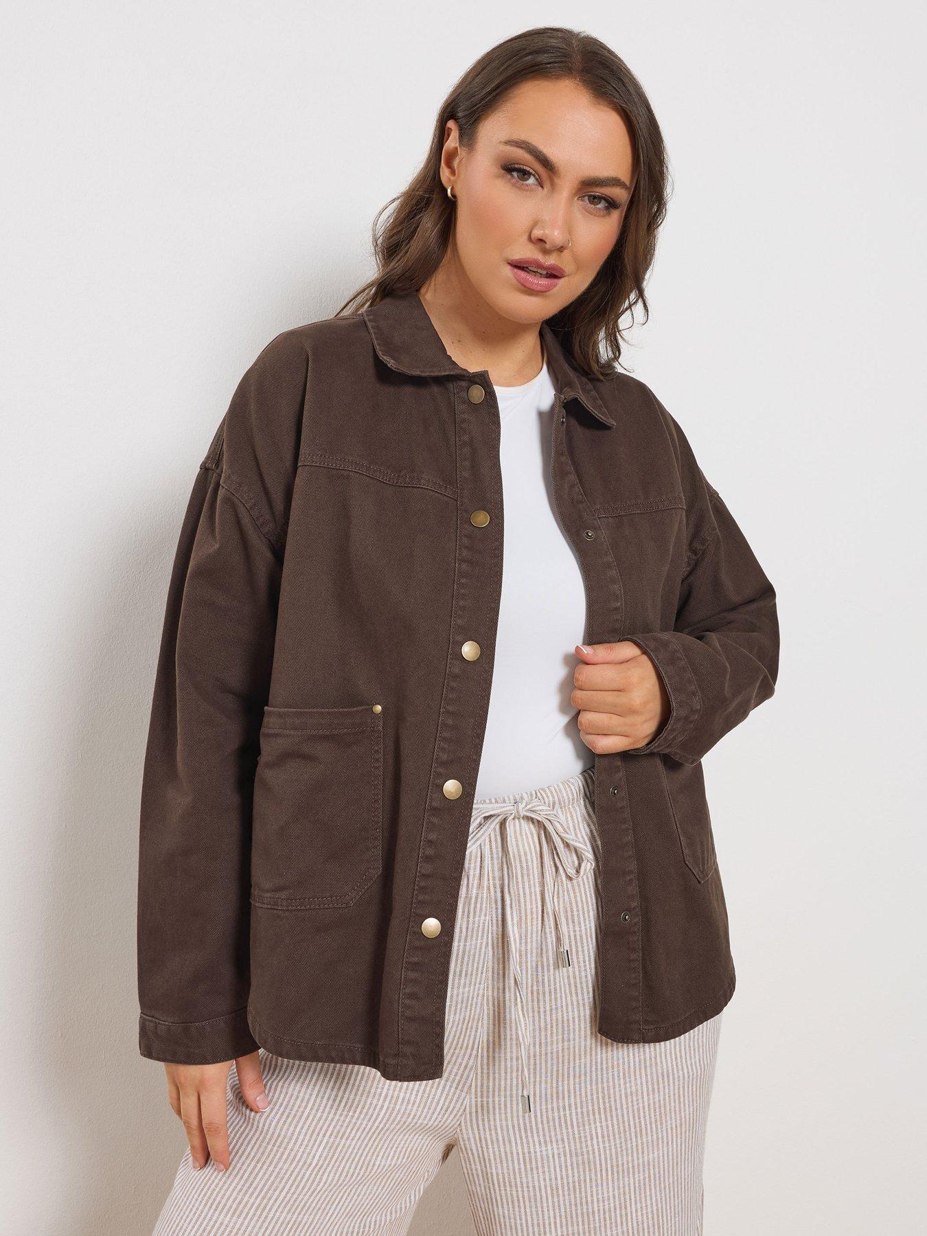 front image of yours-curve-denim-shacket