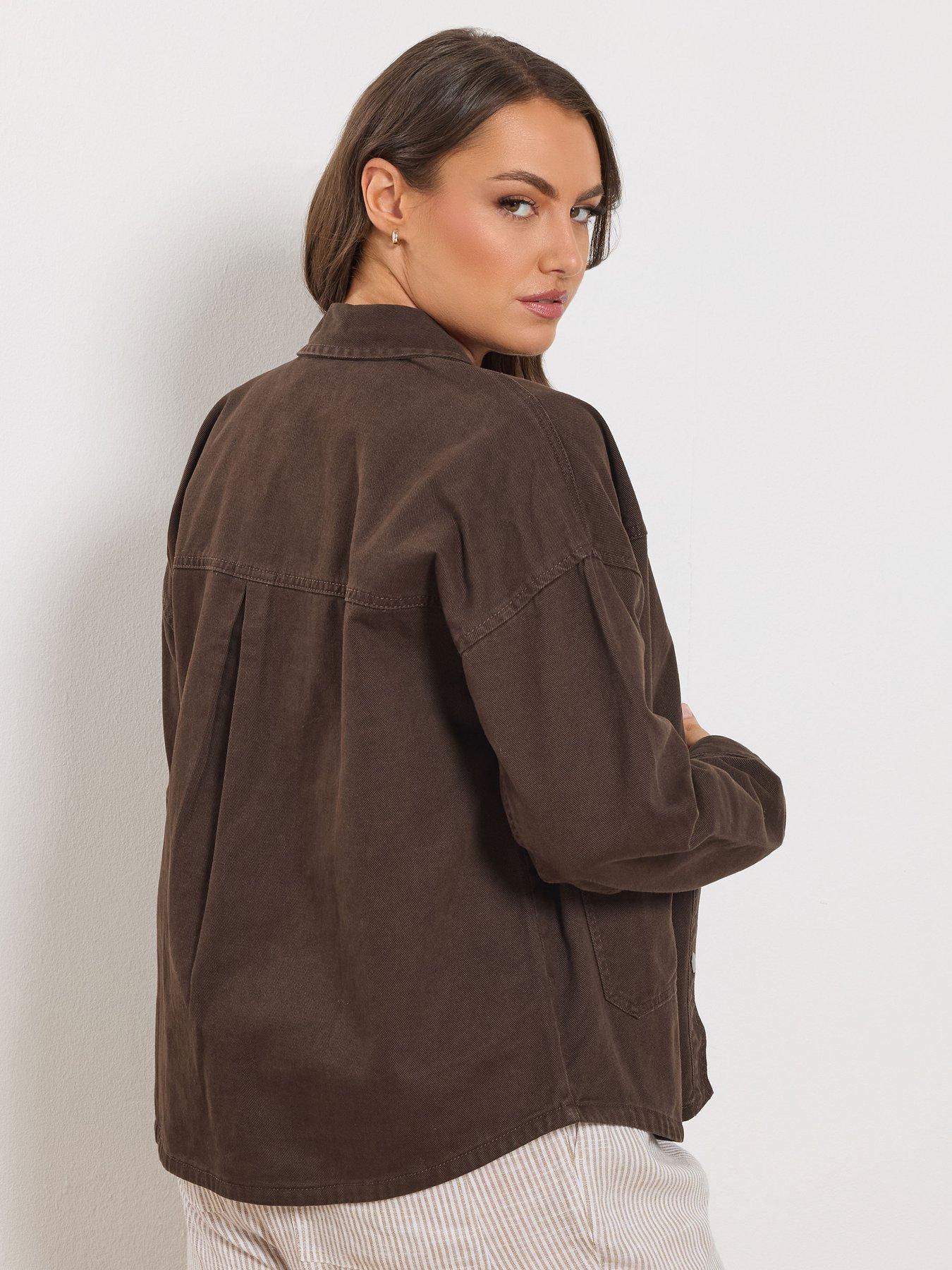 stillFront image of yours-curve-denim-shacket