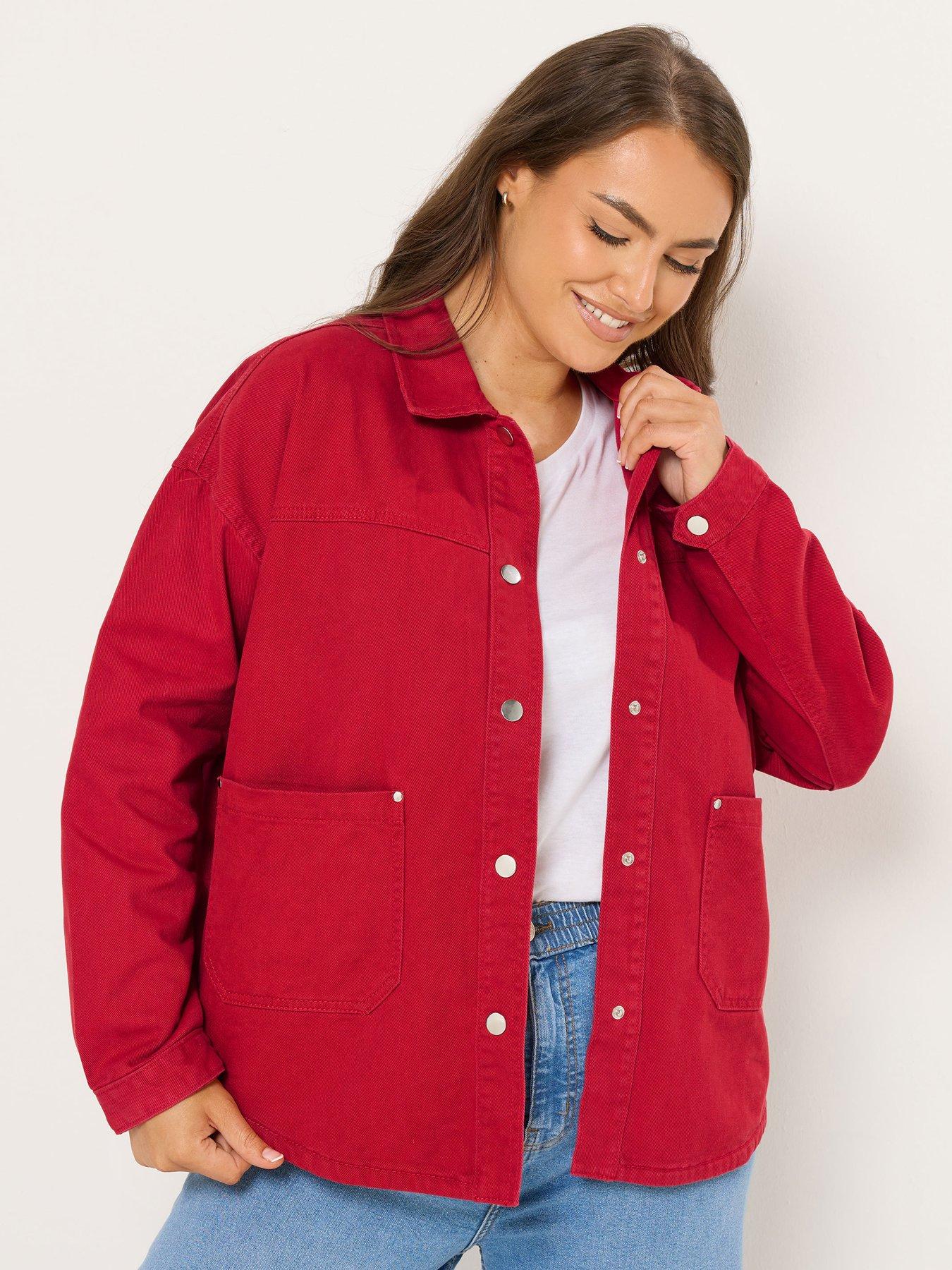 front image of yours-curve-denim-shacket