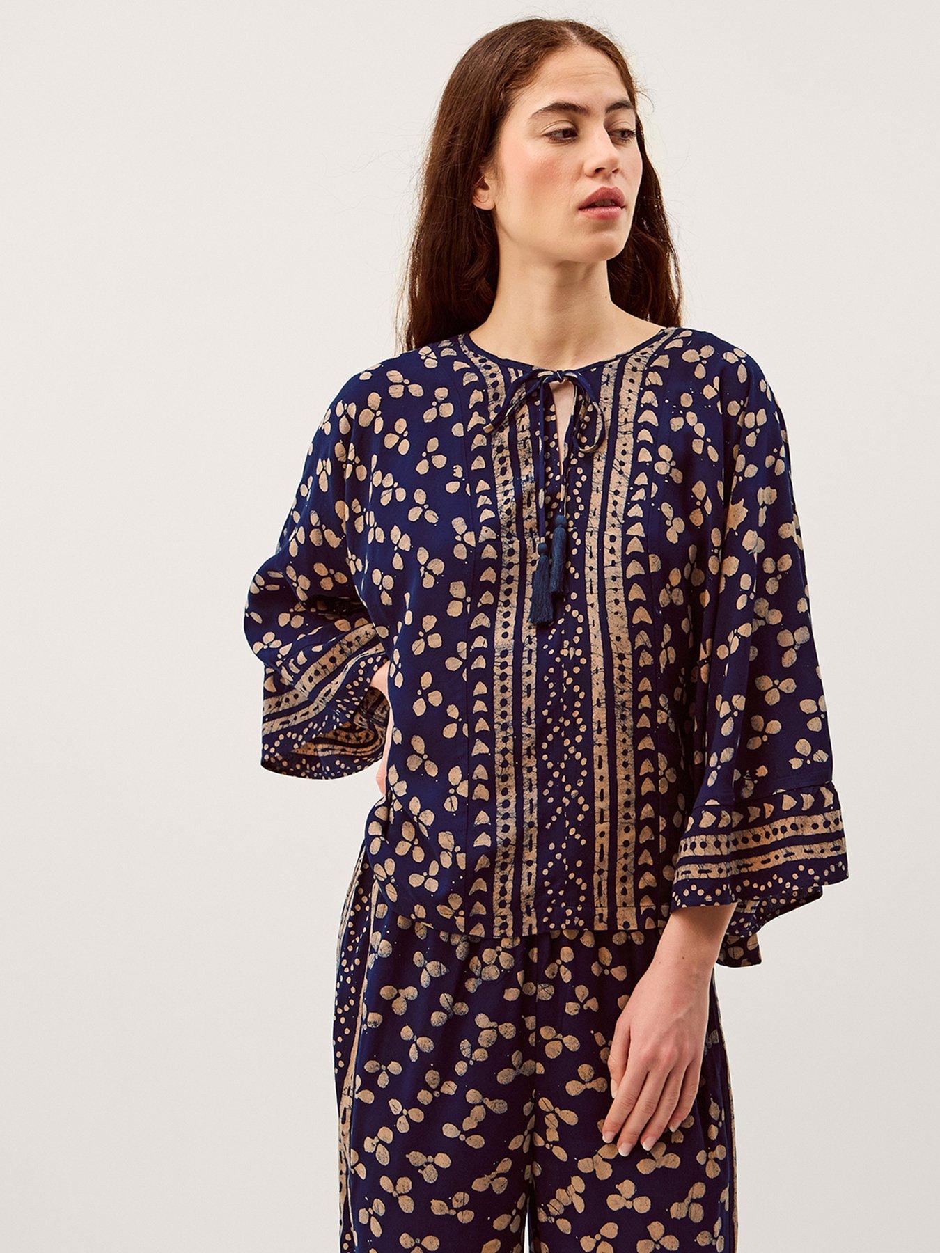 Monsoon Clover Print Top - Blue