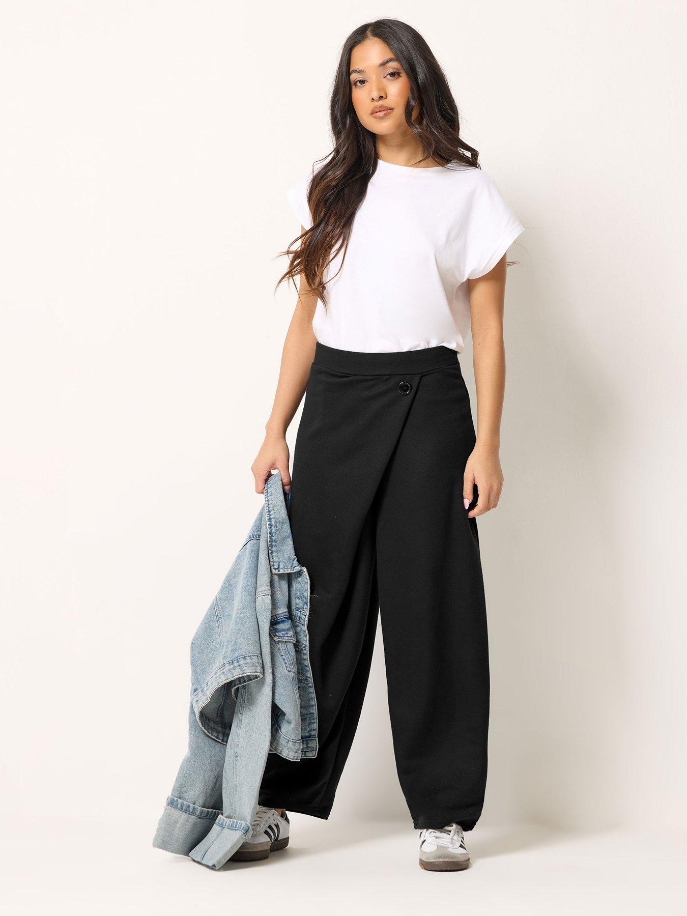 PixieGirl Petite Jersey Wrap Button Trouser