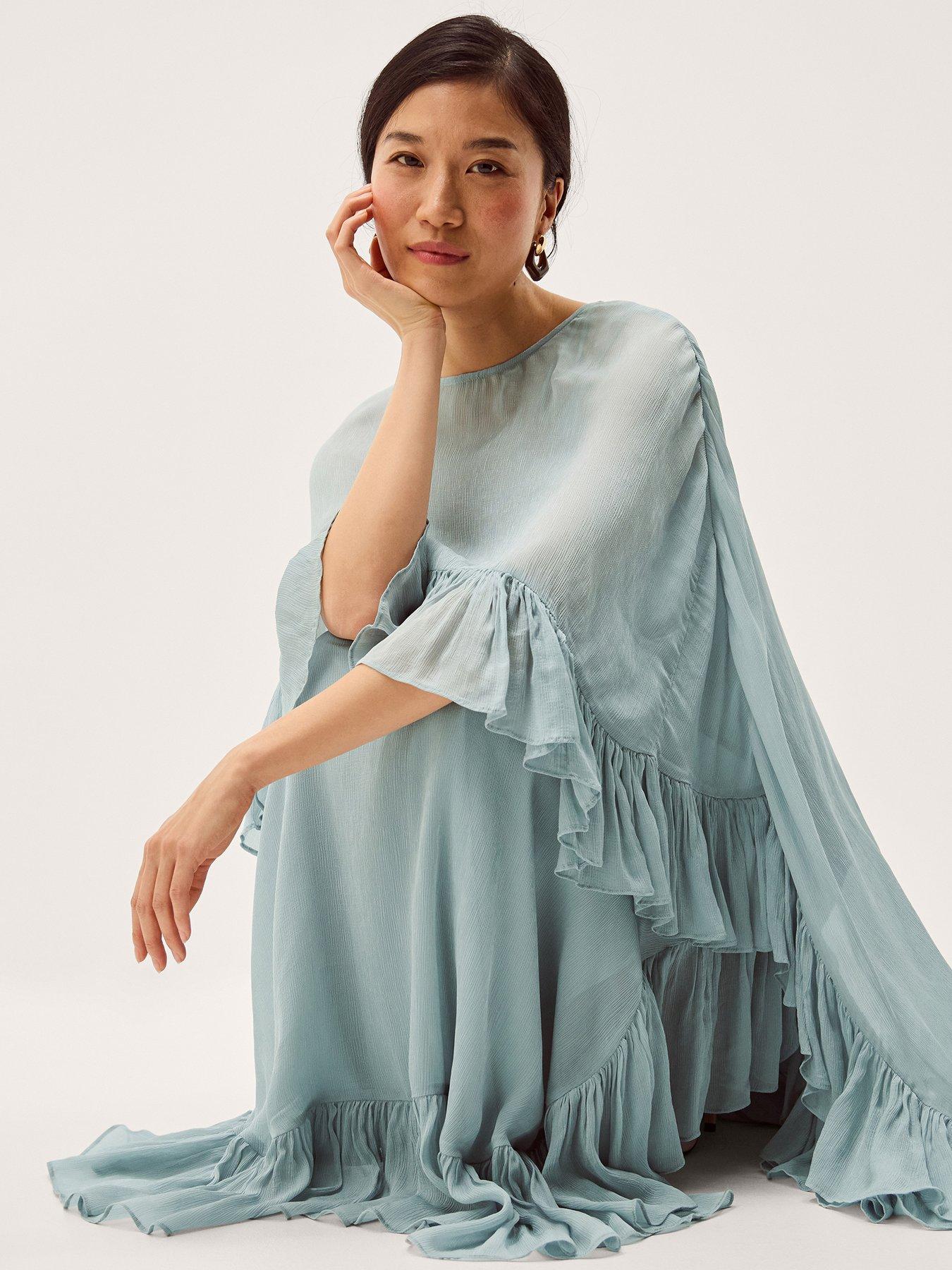 Image 4 of 5 of Monsoon Jodie Pale Dress - Blue