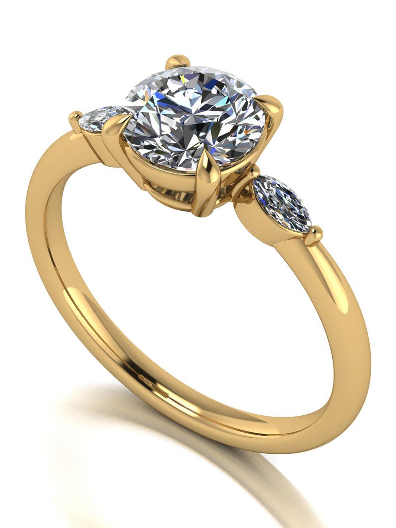 Moissanite 9ct Gold Lady Lynsey 1.4ct total Moissanite Solitaire Ring