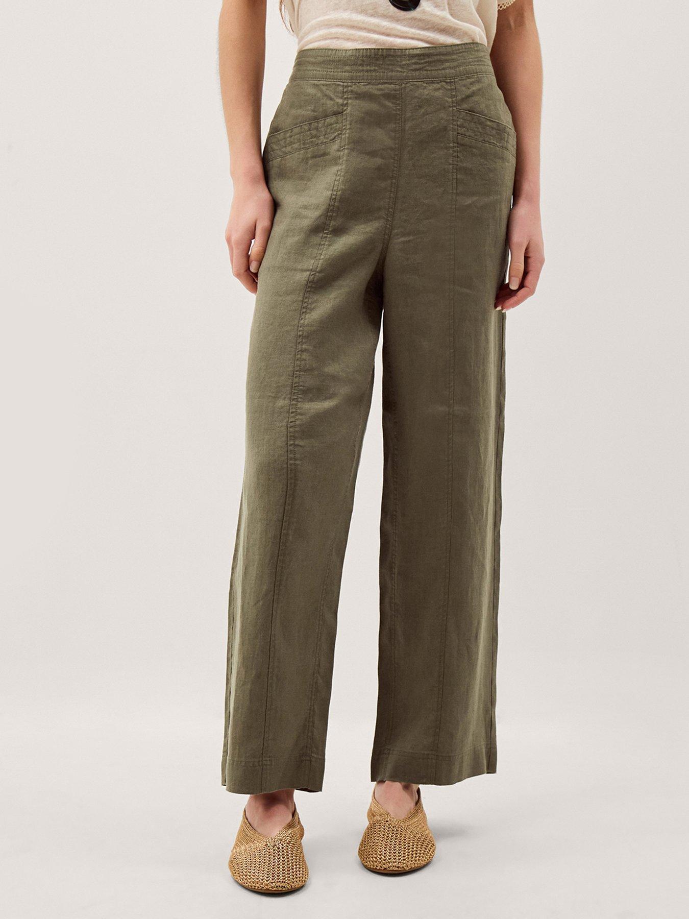 monsoon-lucy-linen-trouser-short-green
