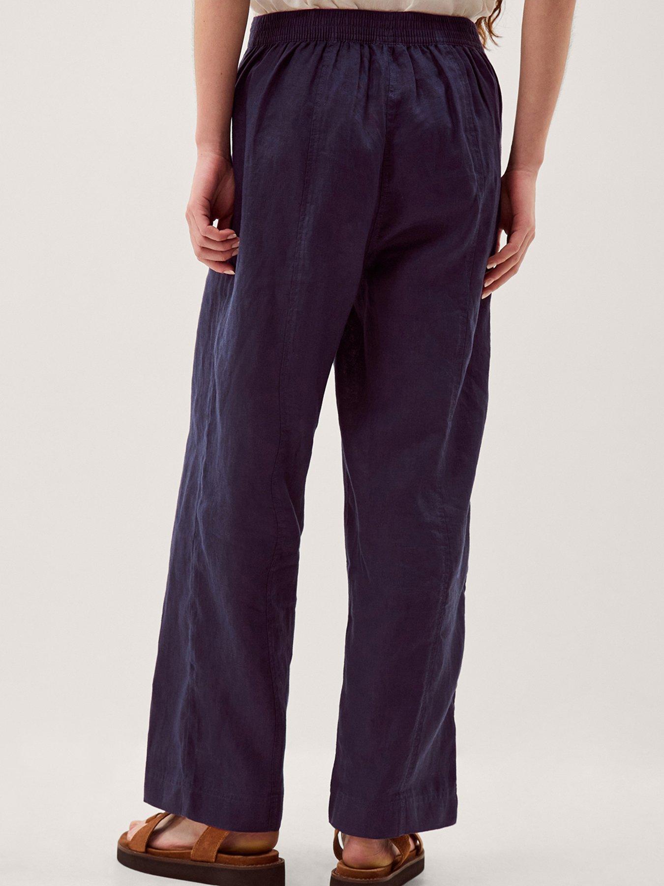 stillFront image of monsoon-lucy-linen-trouser-short-blue