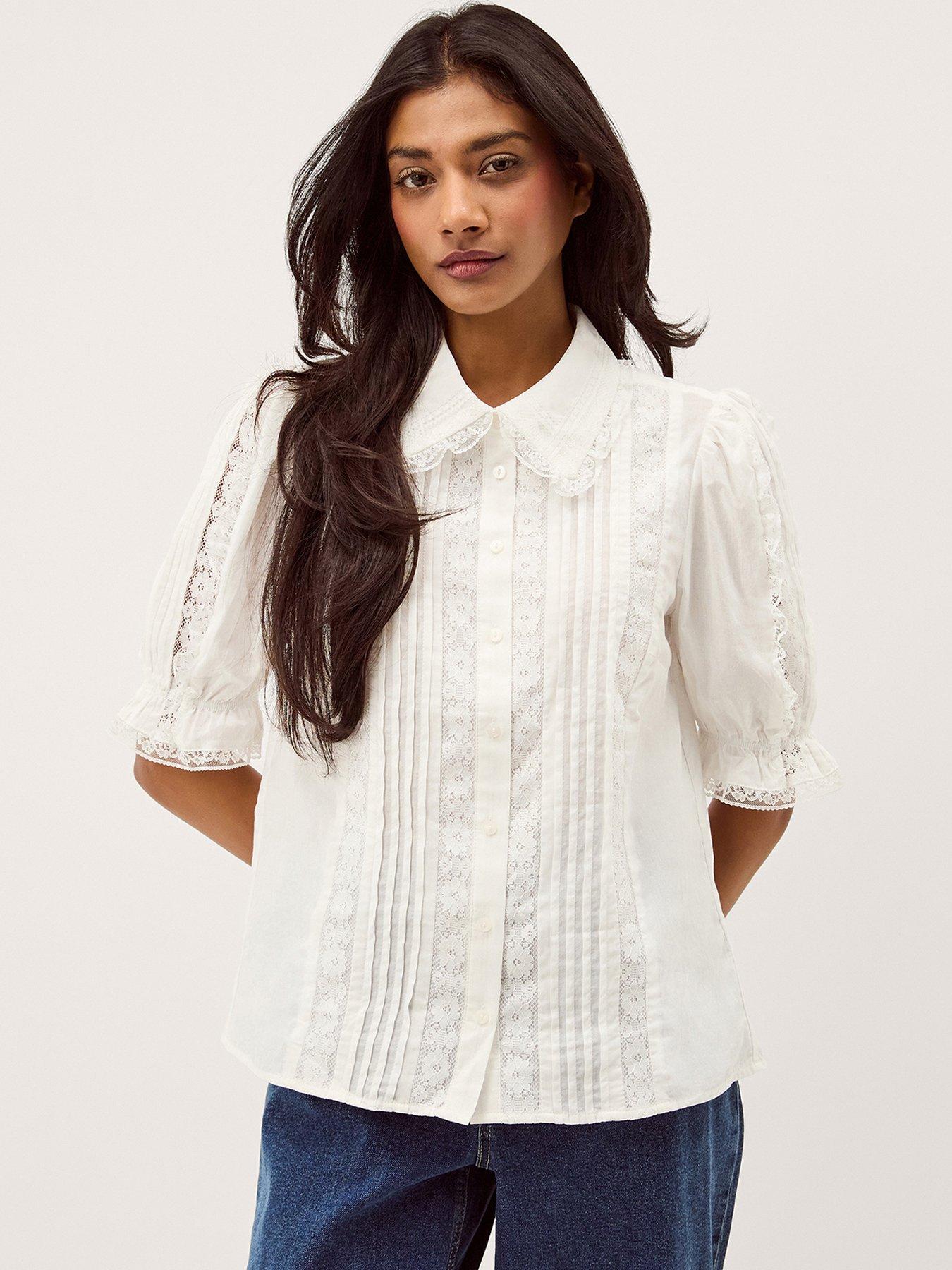 Monsoon Annette Lace Shirt - White