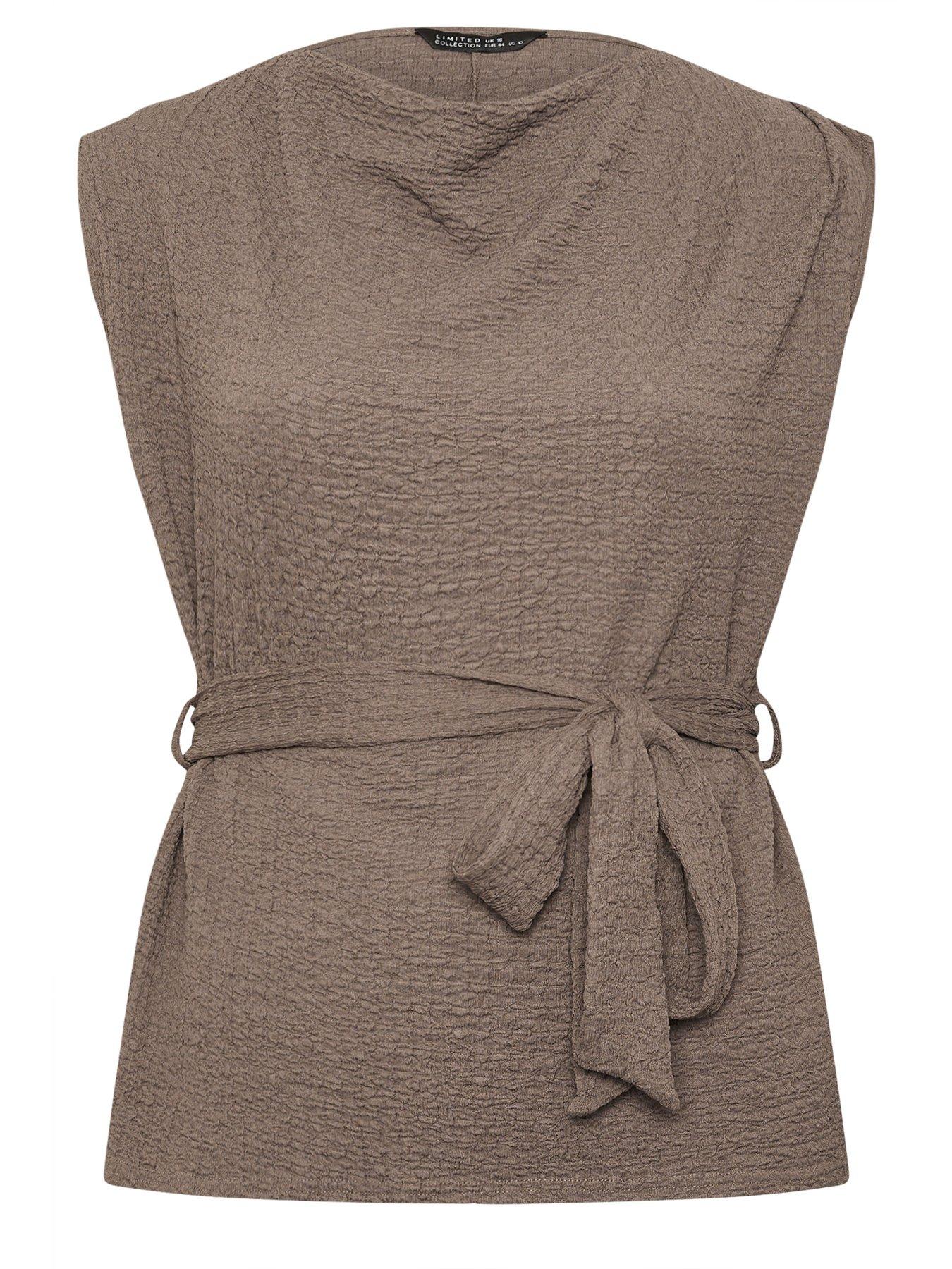 Image 5 of 5 of Yours Curve Textured Sleeveless Tie Top