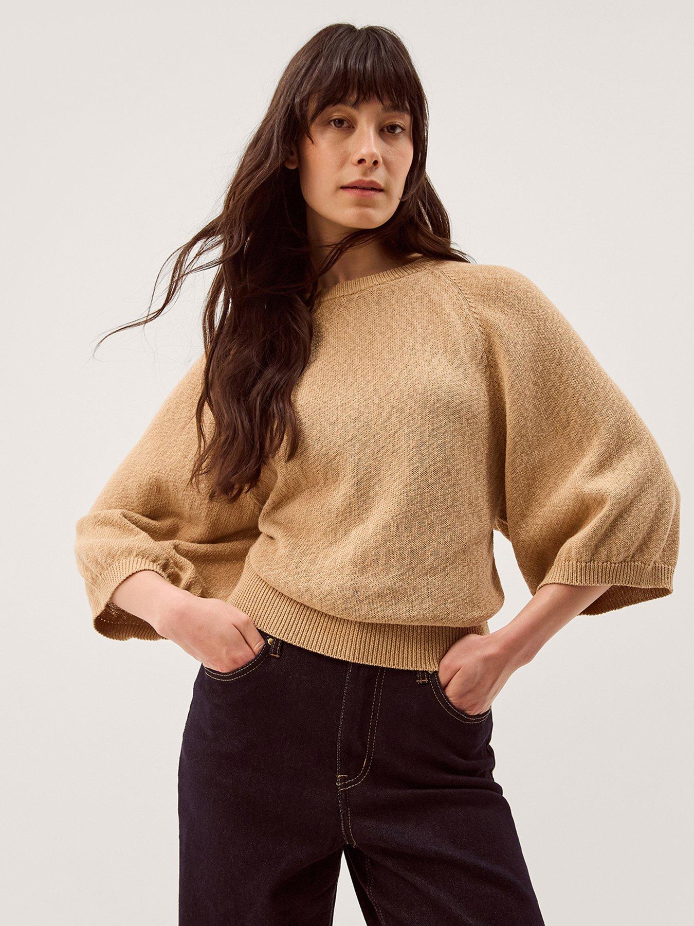 Image 1 of 5 of Monsoon Codie Cotton Jumper - Brown