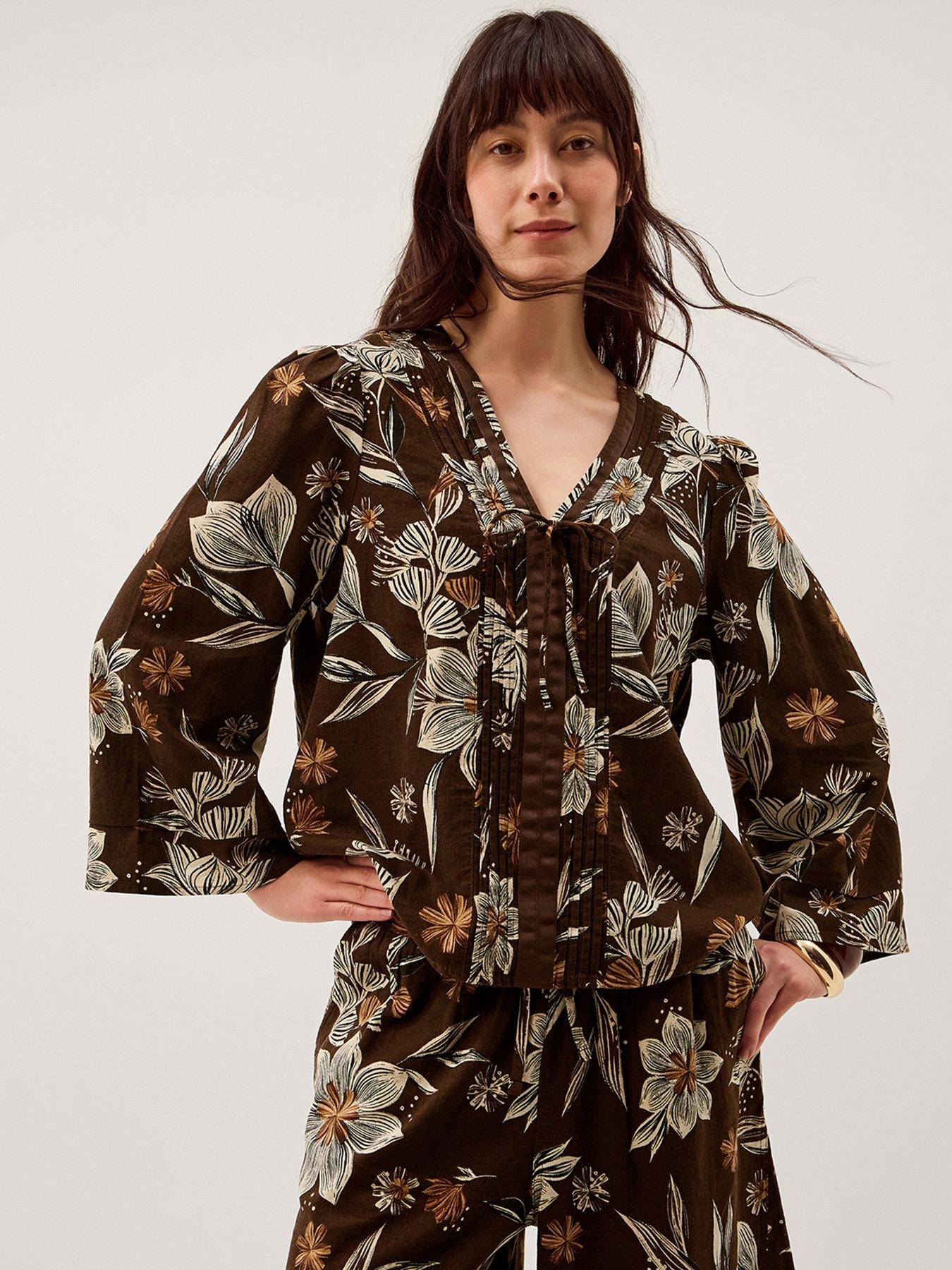 Monsoon Esther Linen Top